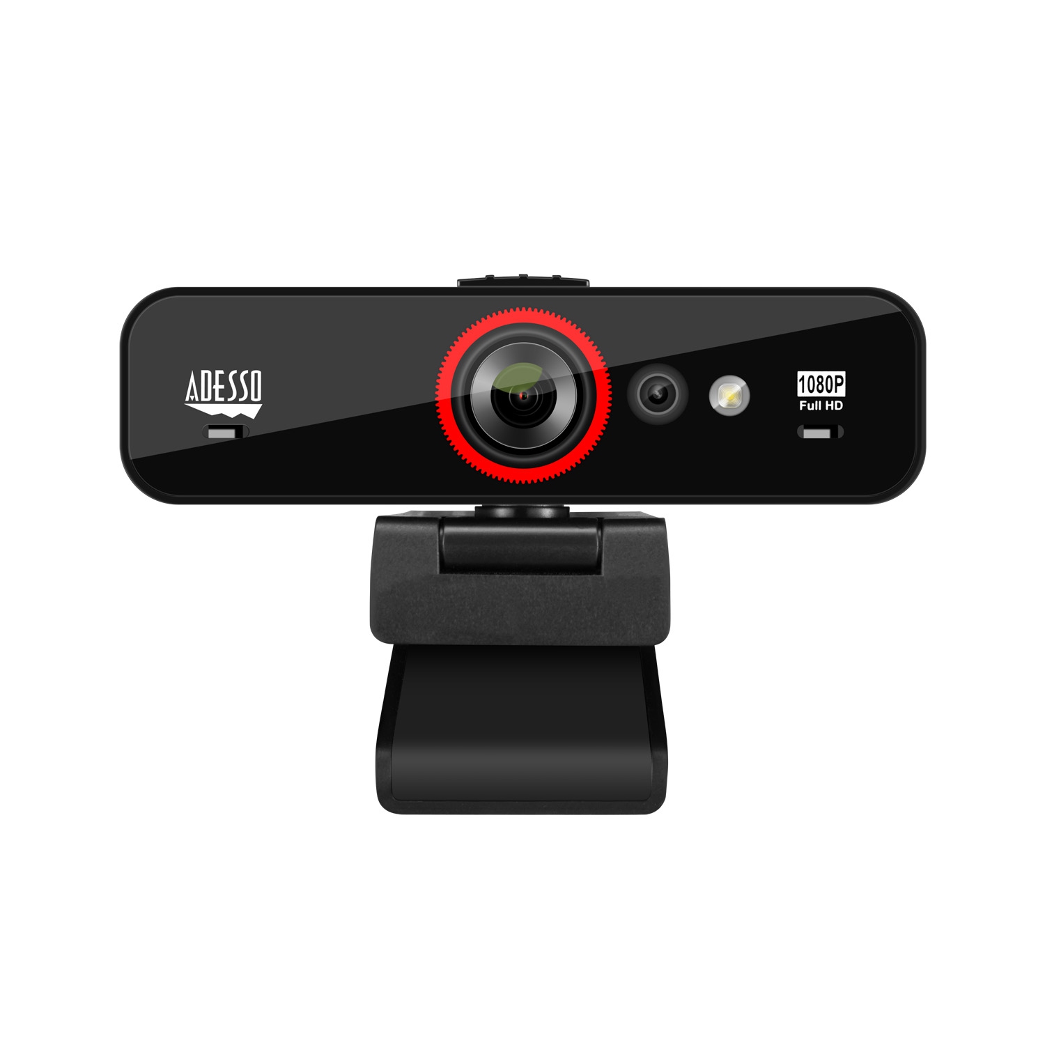 Adesso webcam 1080p Cybertrack F1 2.1MP Dual Mics avec un trépied à annulation de bruit / Trépied Reconnaissance faciale montable Bonjour compatible