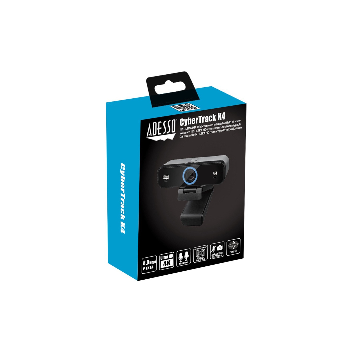 Adesso CyberTrack K4 Webcam - 8 Megapixel - 30 fps - USB 2.0