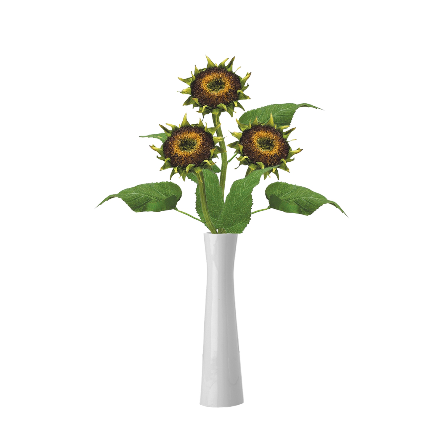 Two-Tone Sunflower Artificial Floral Spray - 28" - Brown
