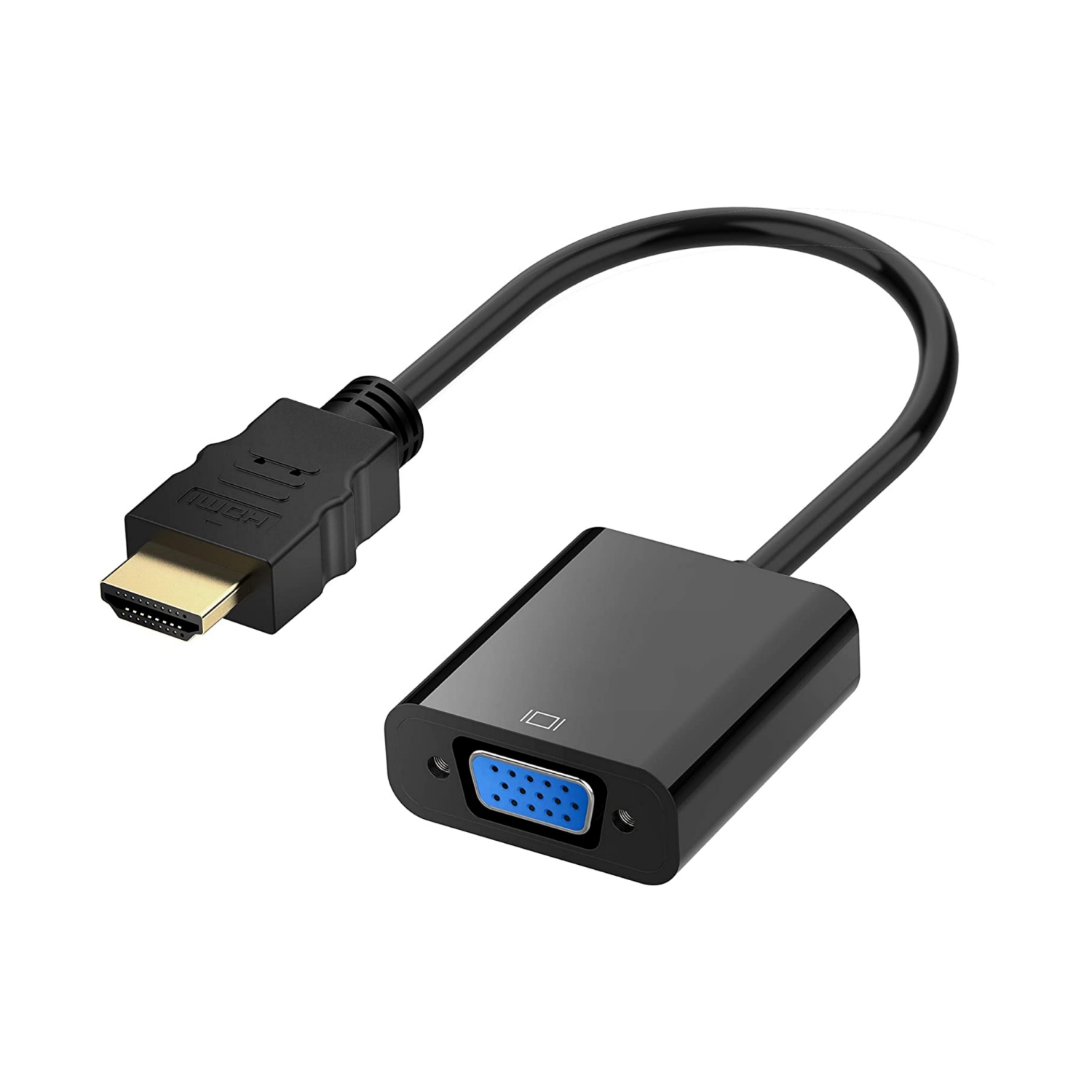 NIERBO Gold-Plated HDMI to VGA Adapter (Male to Female) for Computer, Desktop, Laptop, PC, Monitor, Projector, HDTV, Chromebook, Raspberry Pi, Roku, Xbox and More - Black