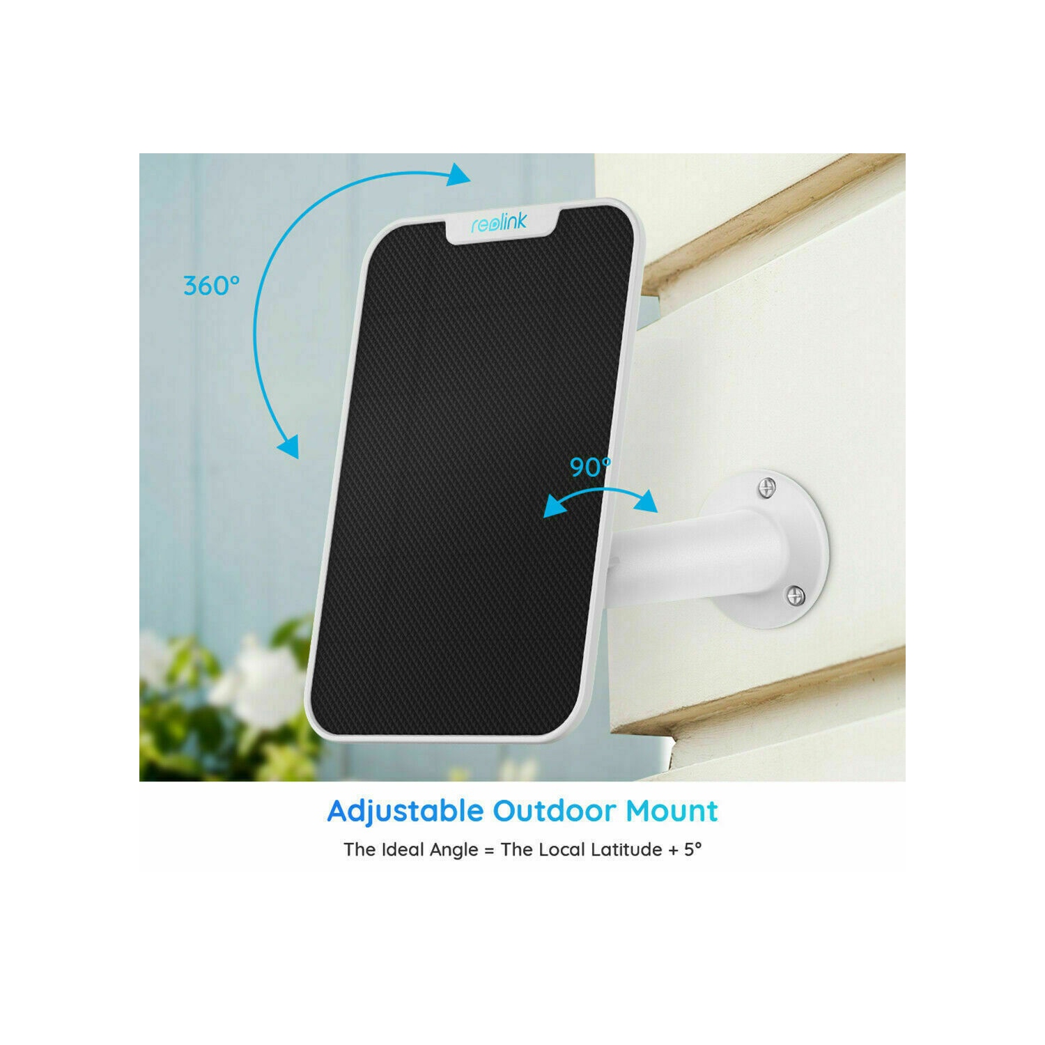 Reolink Solar Panel Power Supply ONLY for Reolink Home Security Outdoor Rechargeable Battery Cameras Argus 2E/Argus 3 Pro/Argus PT/Go Plus/GO PT