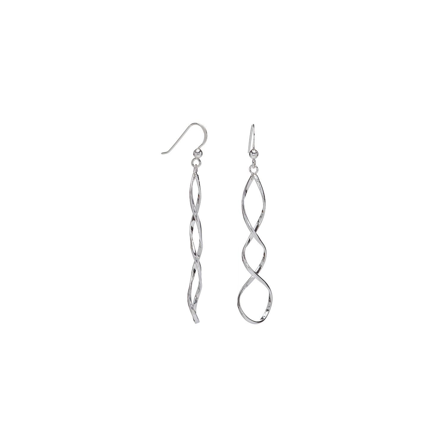 Ag Sterling - Sterling Silver Spiral Drop Earrings