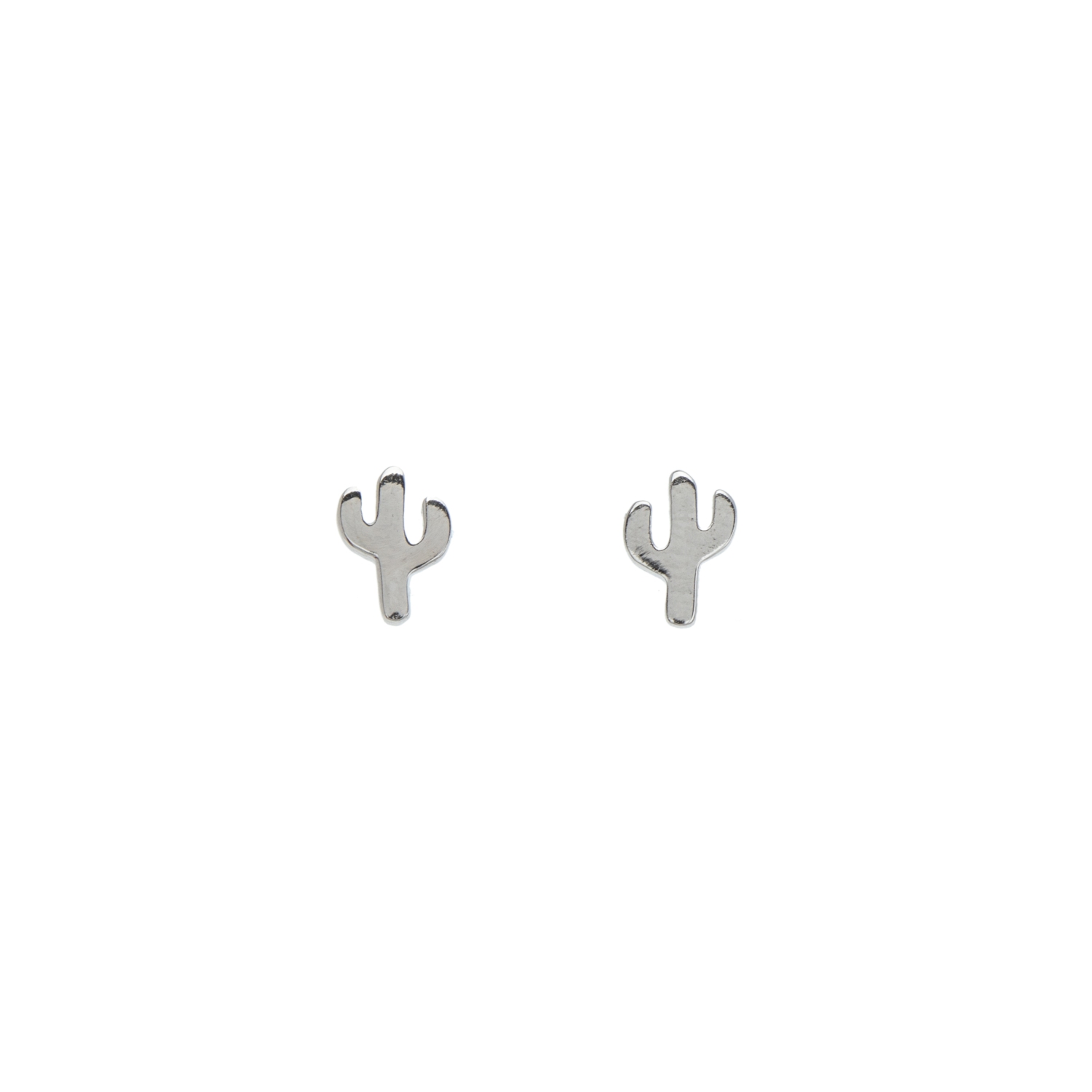 Ag Sterling - Sterling Silver Dainty Cactus Stud Earrings