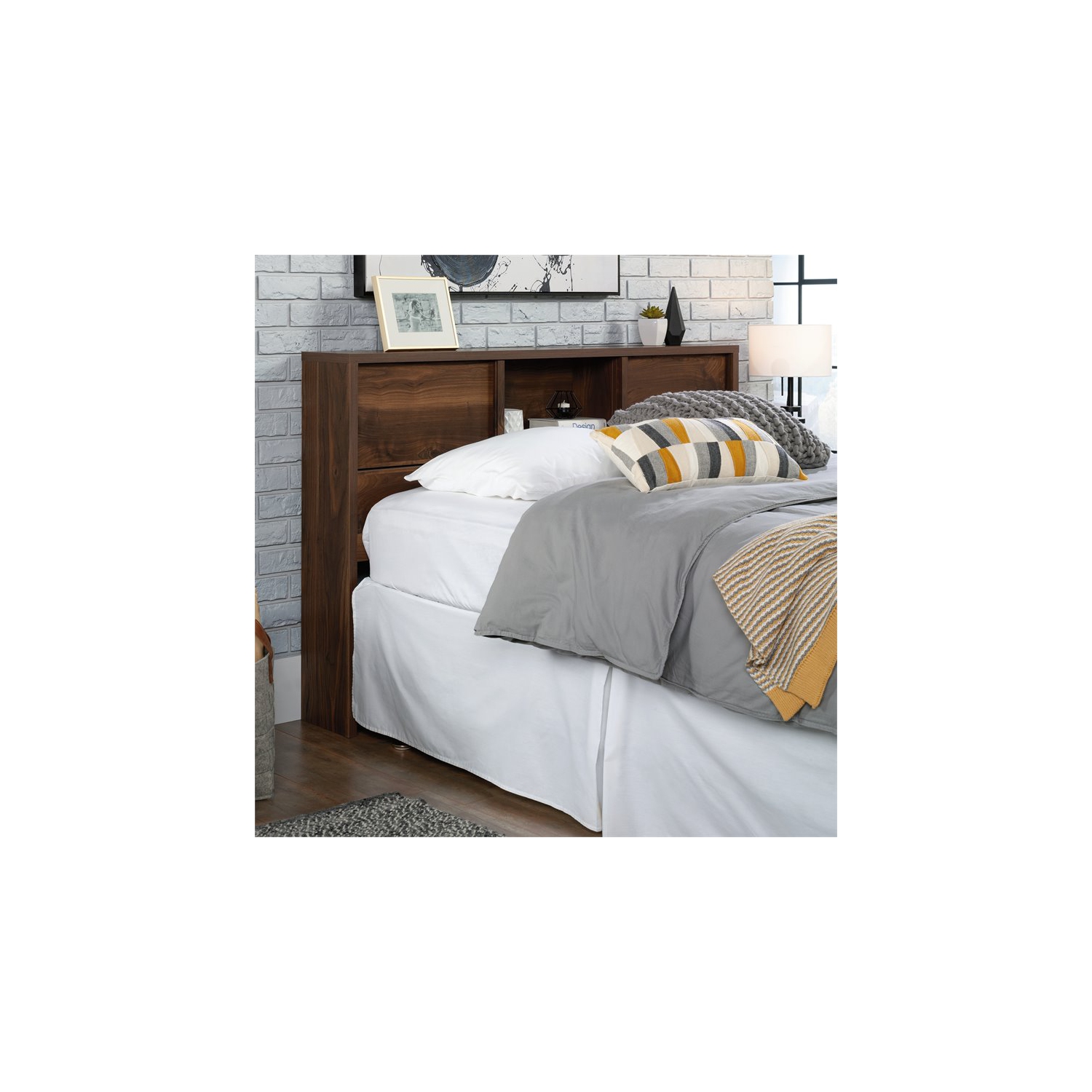 Pemberly Row Engineered Wood Full/Queen Headboard in Grand Walnut