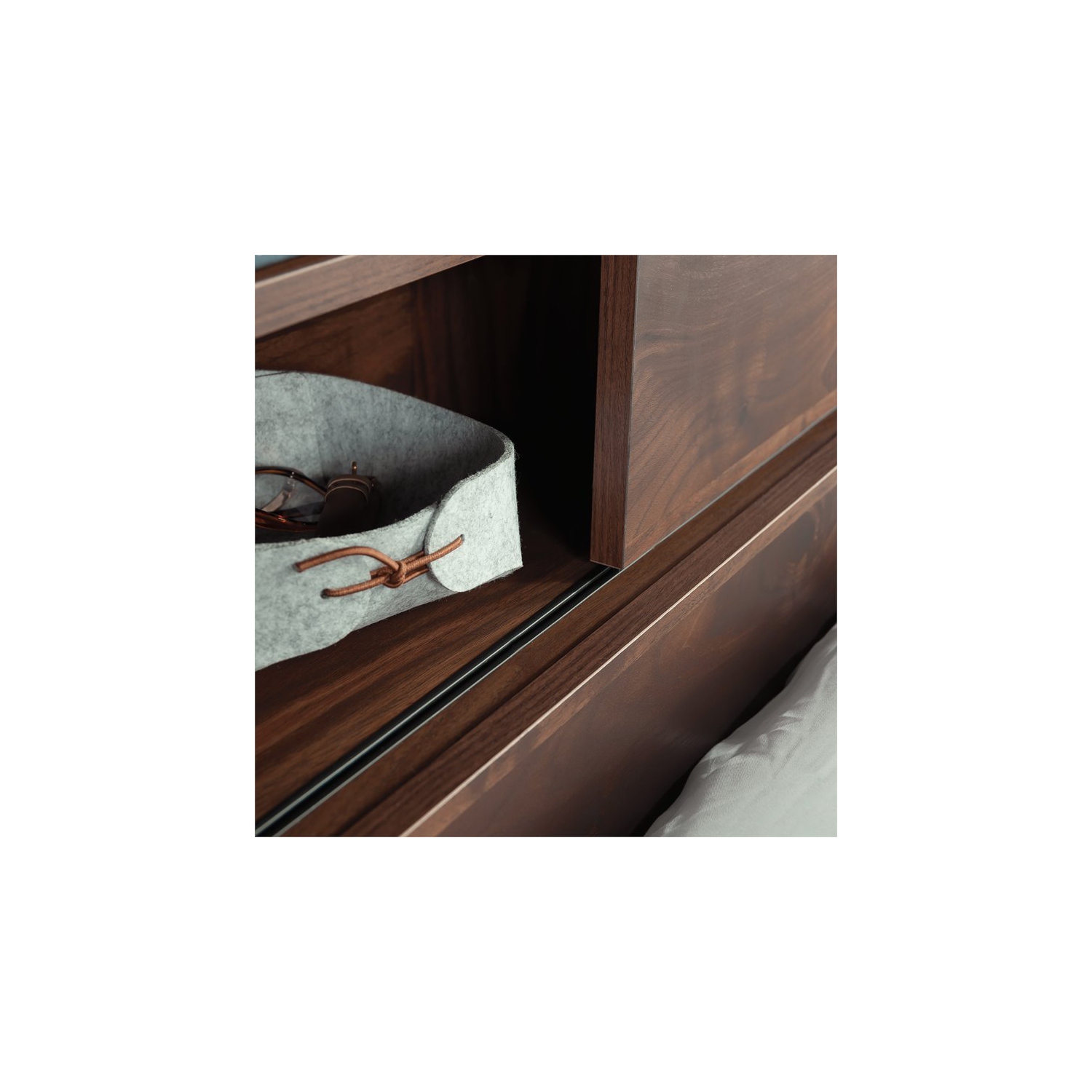 Pemberly Row Engineered Wood Full/Queen Headboard in Grand Walnut