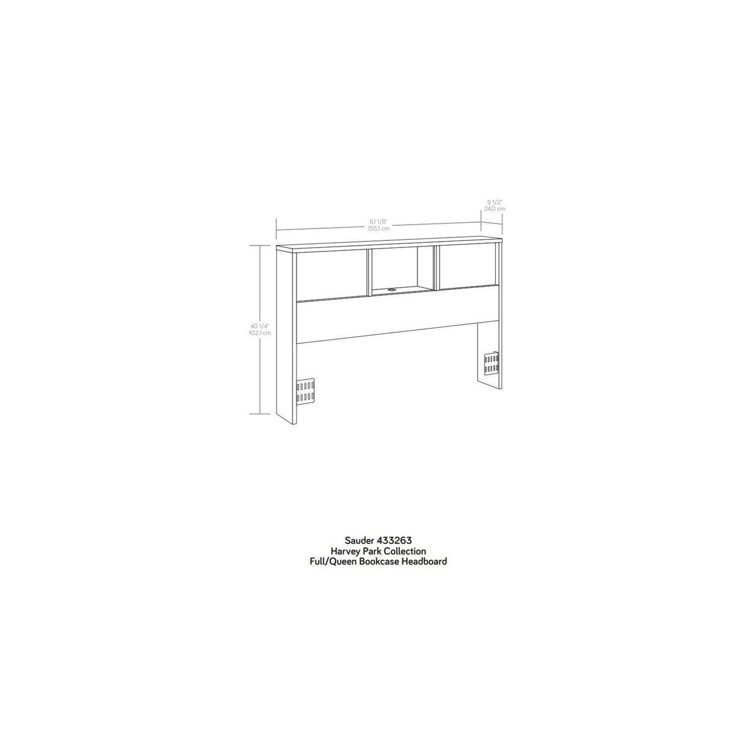 Pemberly Row Engineered Wood Full/Queen Headboard in Grand Walnut