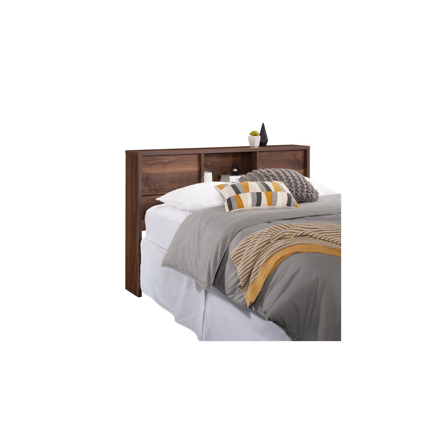 Pemberly Row Engineered Wood Full/Queen Headboard in Grand Walnut