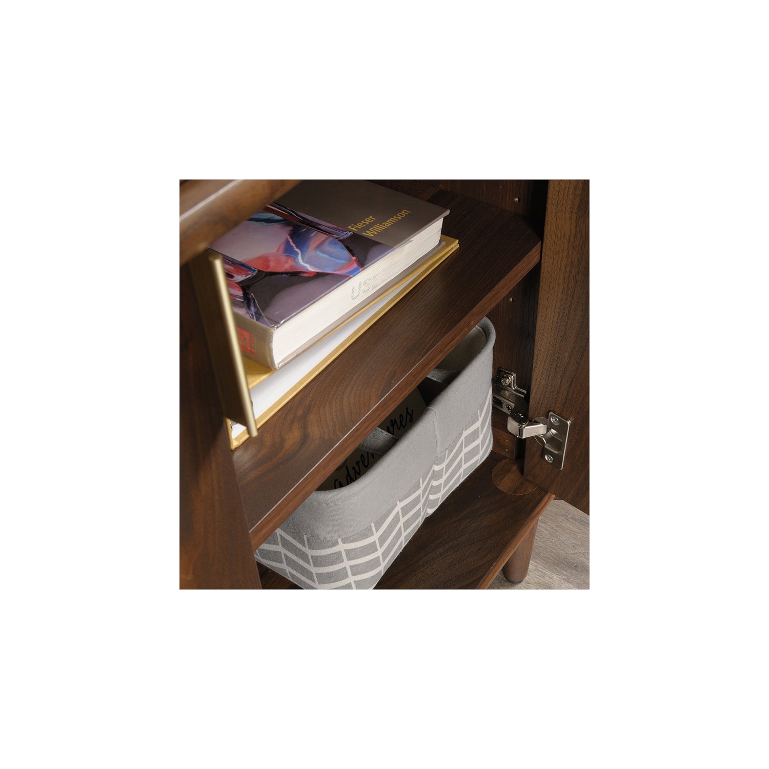 Pemberly Row Mid-Century Storage Cabinet in Grand Walnut