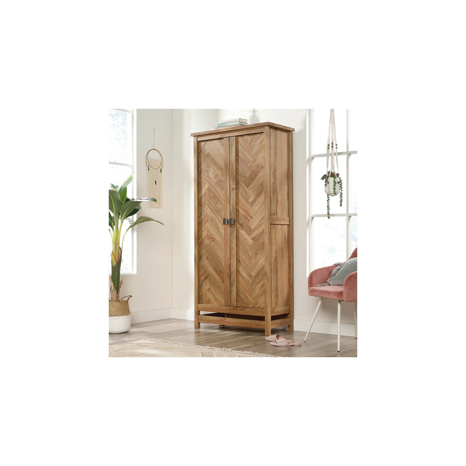 Pemberly Row Mid-Century Storage Cabinet in Sindoori Mango