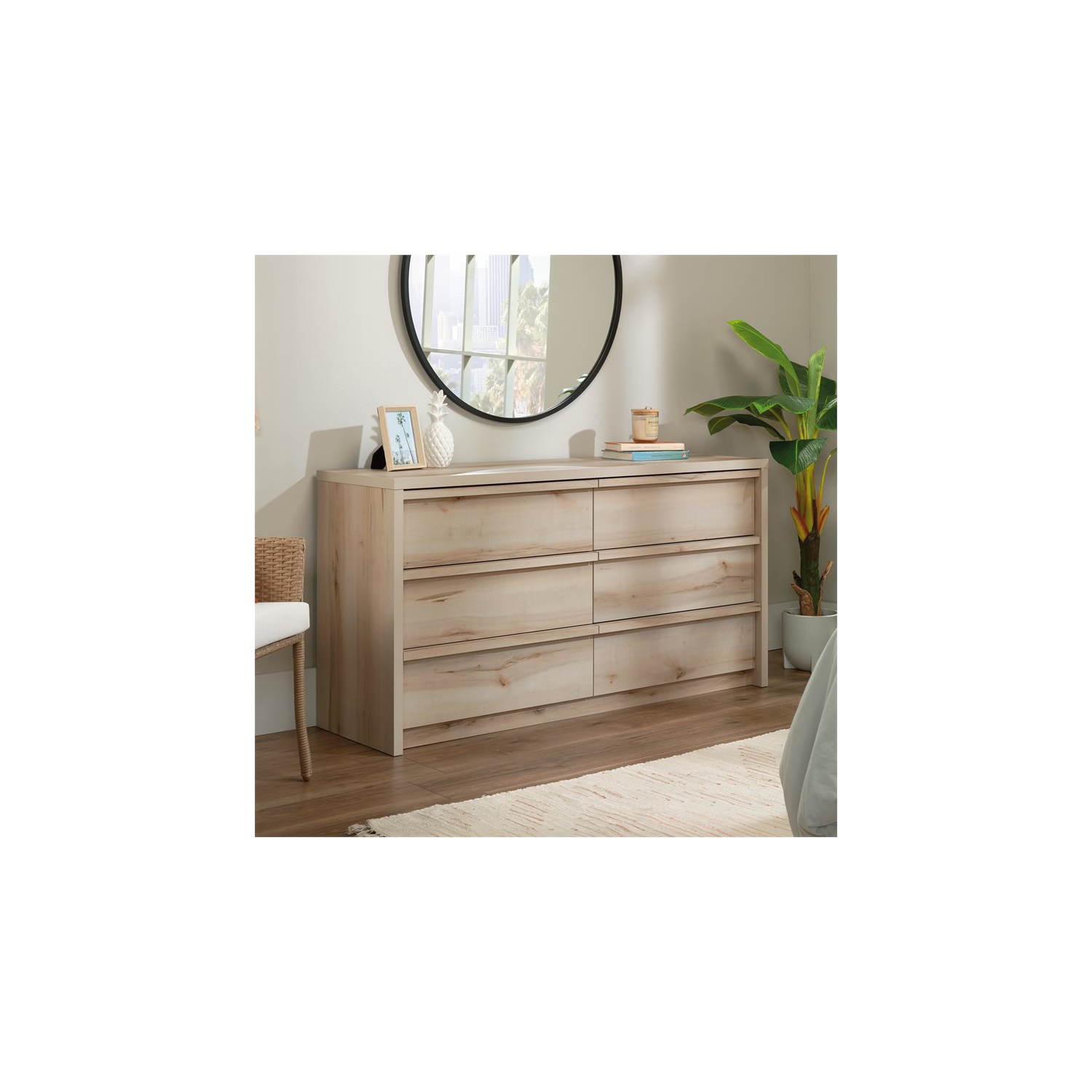 Pemberly Row Engineered Wood Bedroom Dresser in Pacific Maple