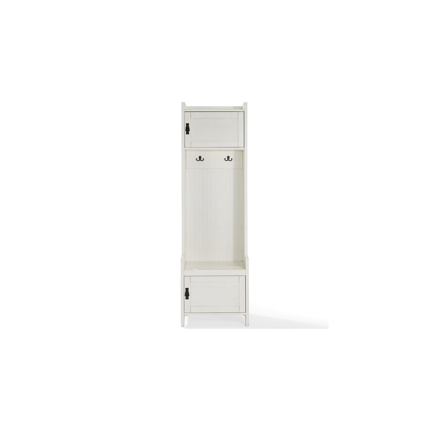 Portemanteau en bois d’ingénierie de Bowery Hill au fini blanc vieilli