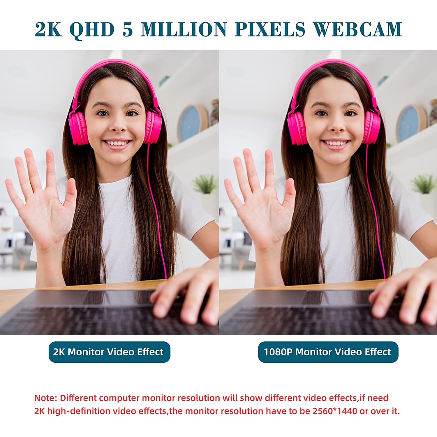 1080P HD Webcam with 2 Speakers & Built-in Microphone for Computer Monitor,90 Degree View Angle Desktop USB Stream Camera with Privacy Cover for