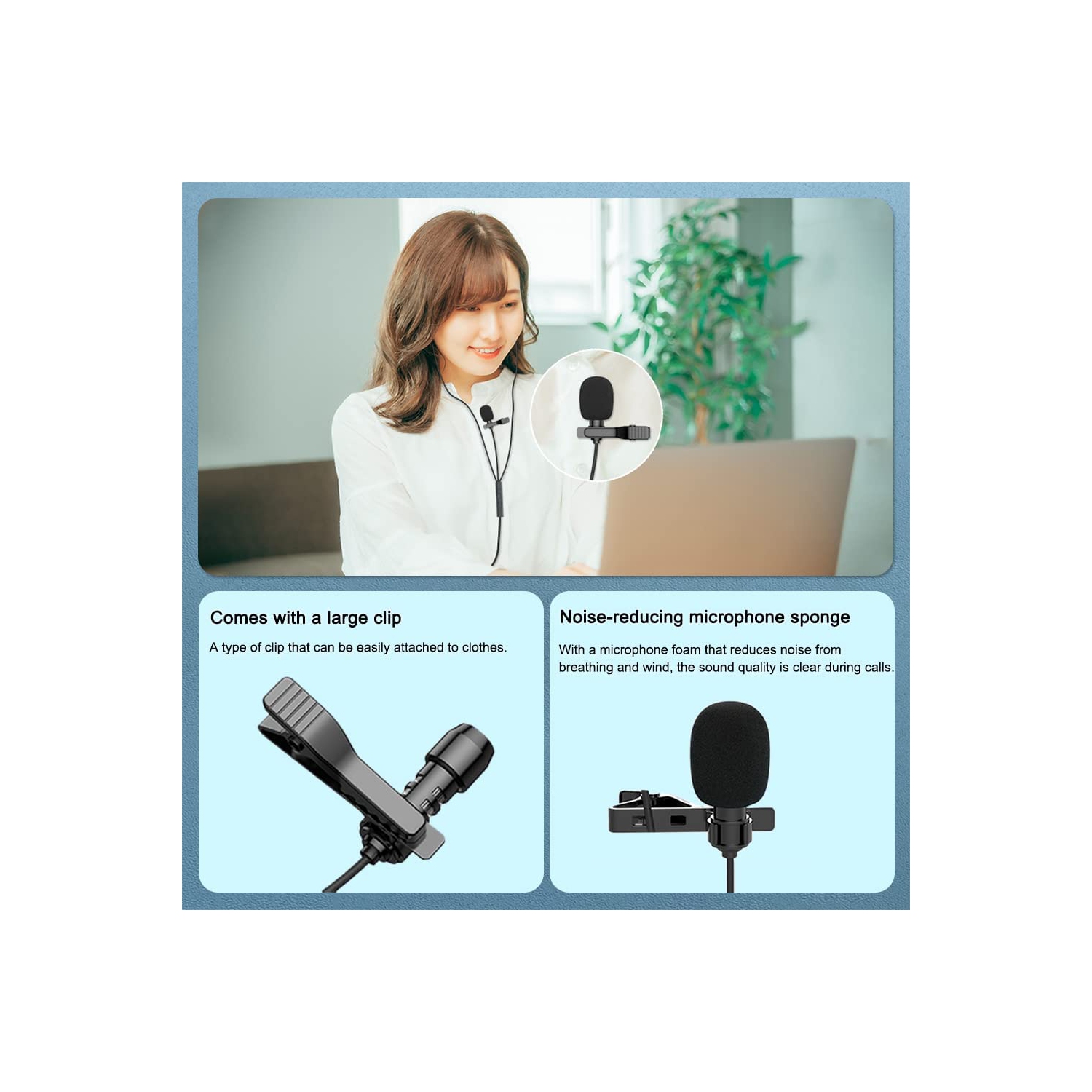 AC300 USB Microphone Earphones Compatible with Laptop, PC and Mac, Cameras, Recording Mic for YouTube,Interview,Video Omnidirectional Condenser