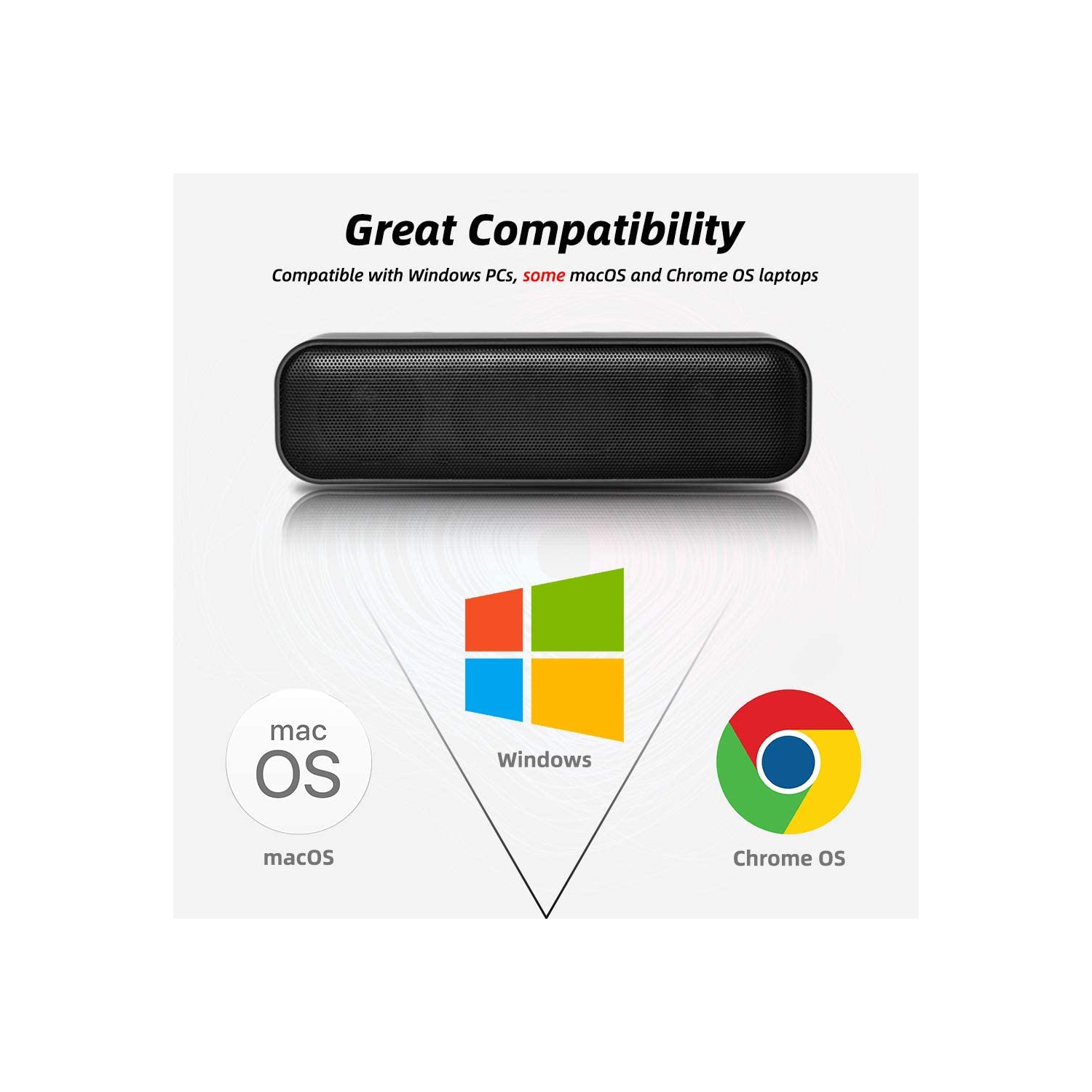 Haut-parleur d’ordinateur USB, haut-parleur de portable avec son stéréo et basses améliorées, mini barre de son portative pour les ordinateurs