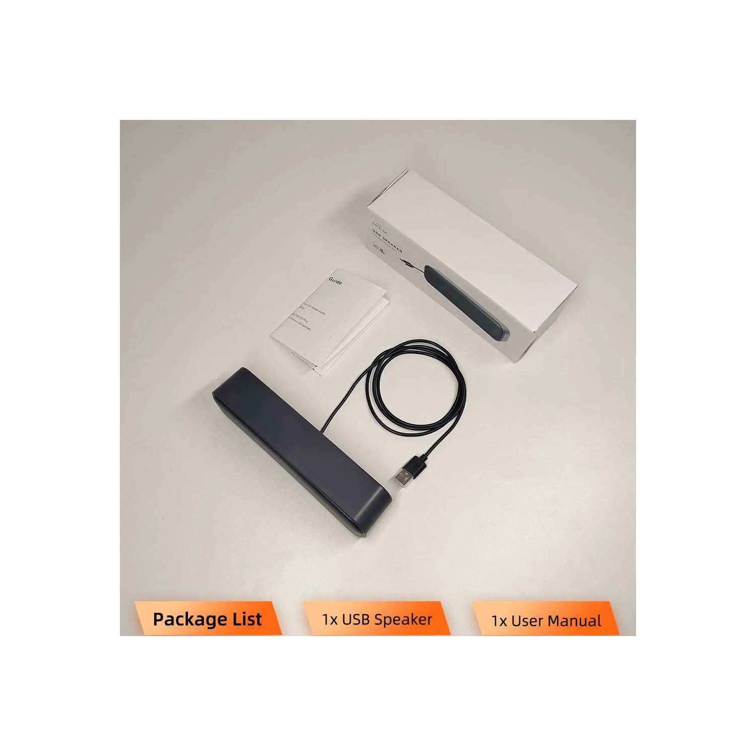 Haut-parleur d’ordinateur USB, haut-parleur de portable avec son stéréo et basses améliorées, mini barre de son portative pour les ordinateurs