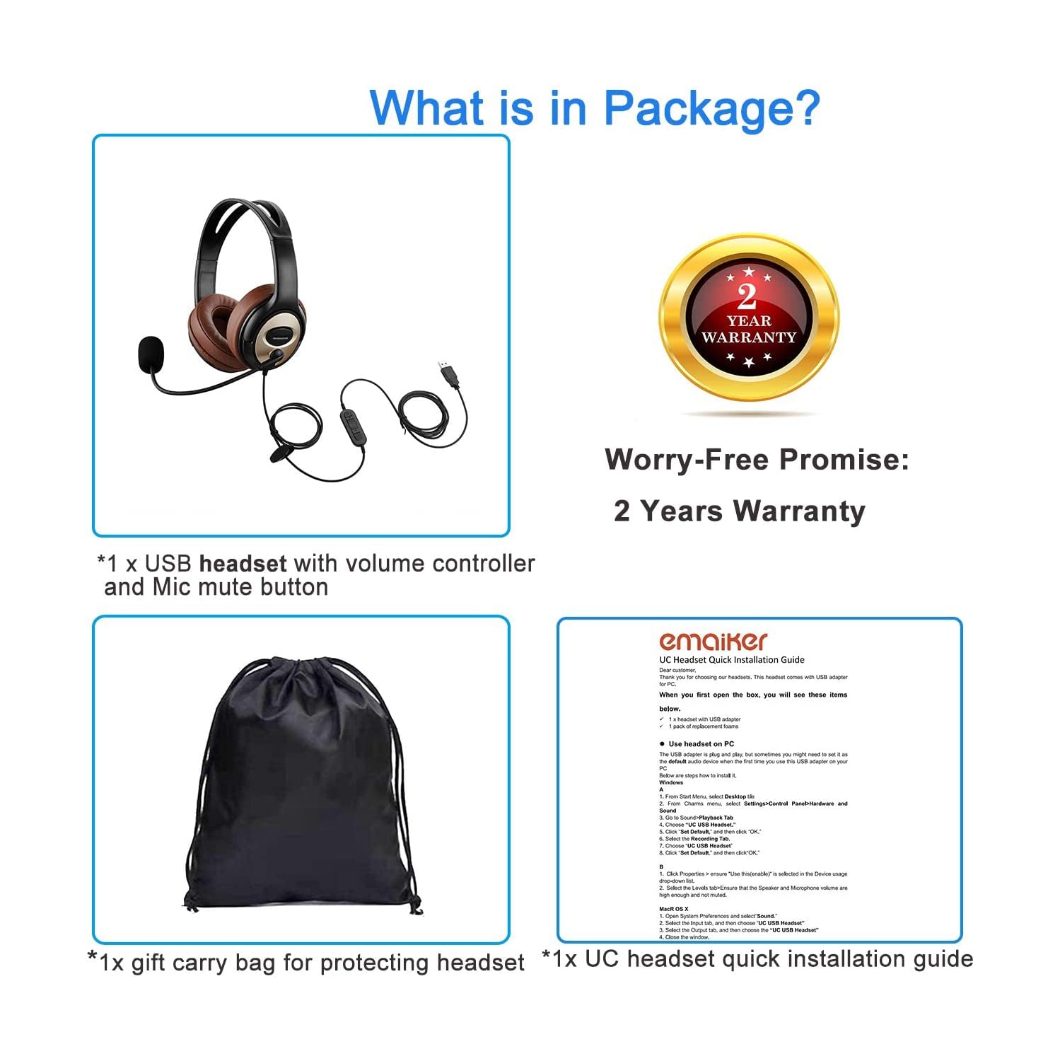 USB Headset with Microphone for PC Laptop w Mic Mute Volume Controller for Dragon Voice Recognition Dictation Wired PC Headphone for School Kids