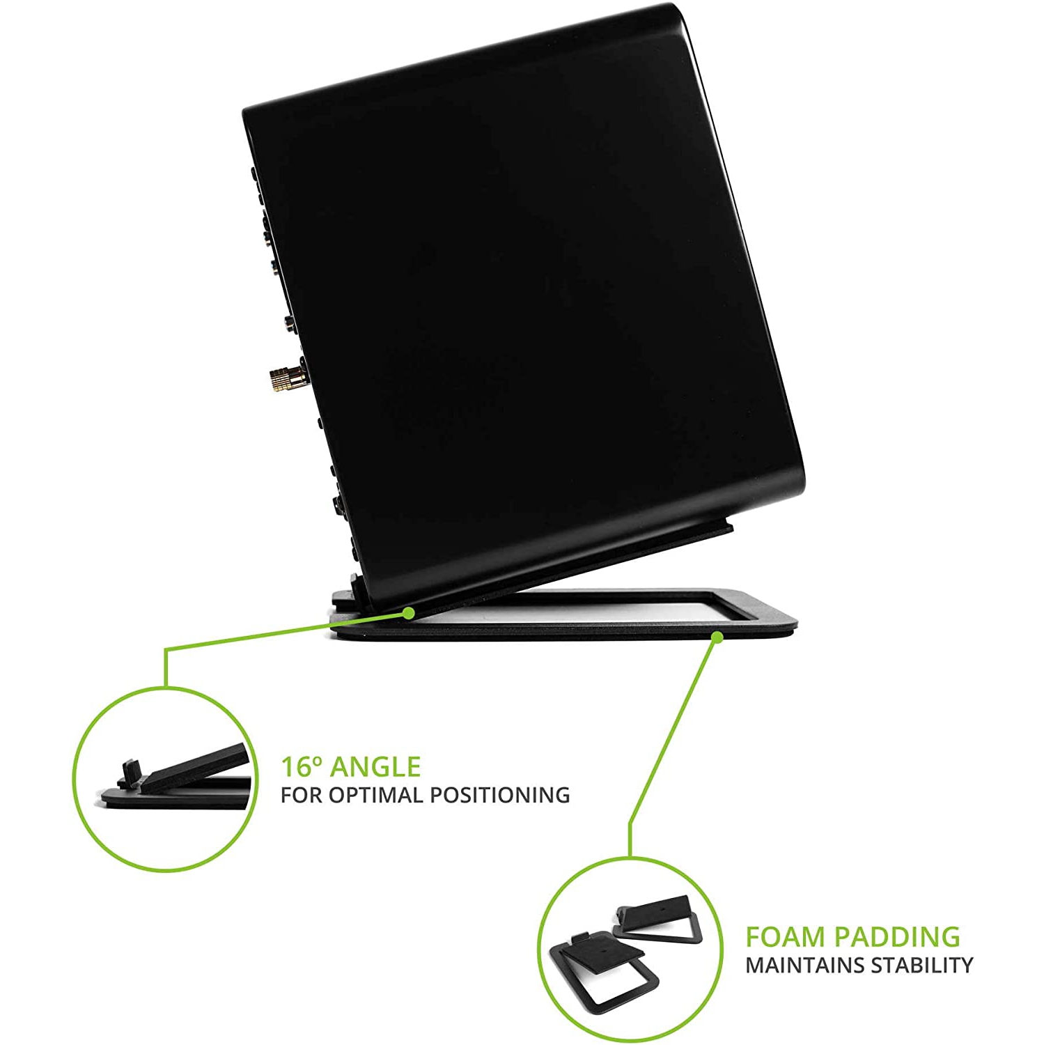 S4 – Support pour haut-parleurs de bureau pour haut-parleurs de taille moyenne, noir