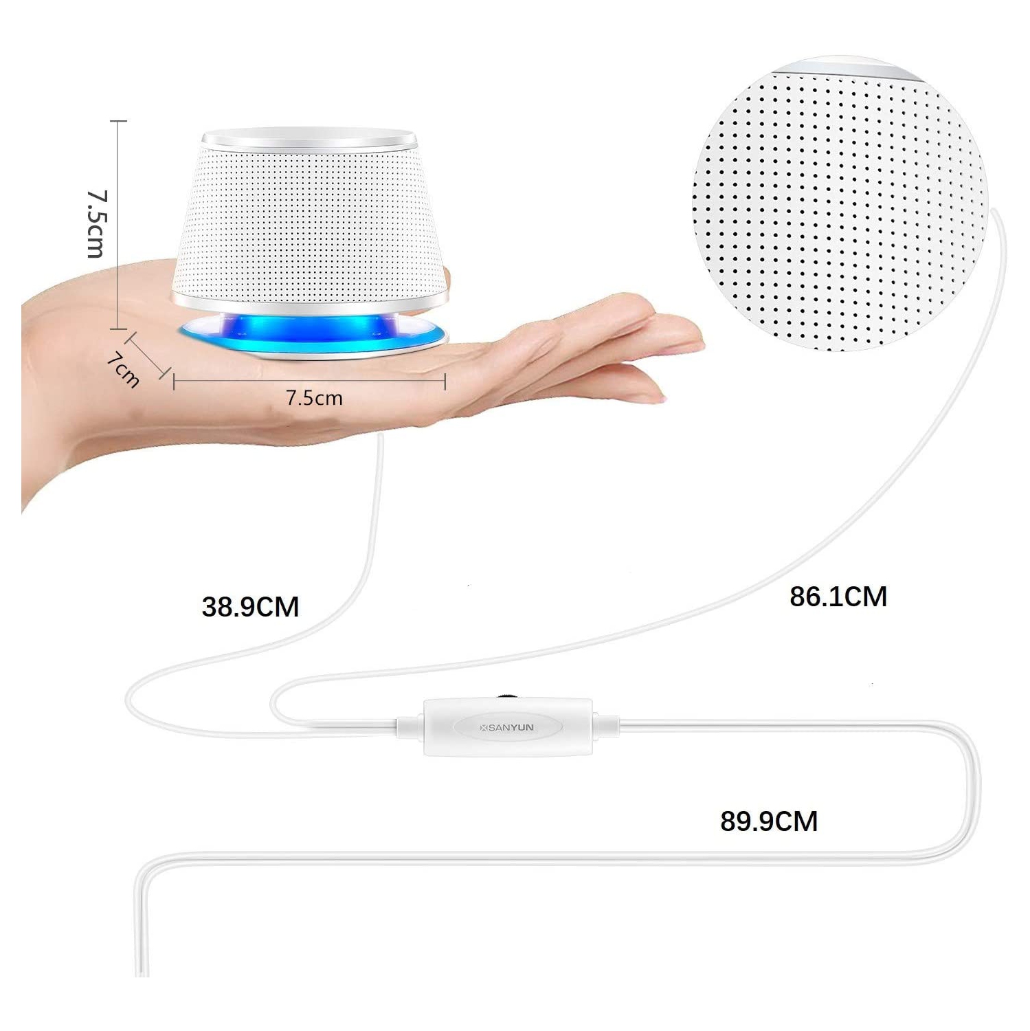 SW102 Computer Speakers, 5Wx2, Deep Bass in Small Body, Stereo 2.0 USB Powered 3.5mm Aux Multimedia Speakers, Built-in Bottom Bass Radiators, PC