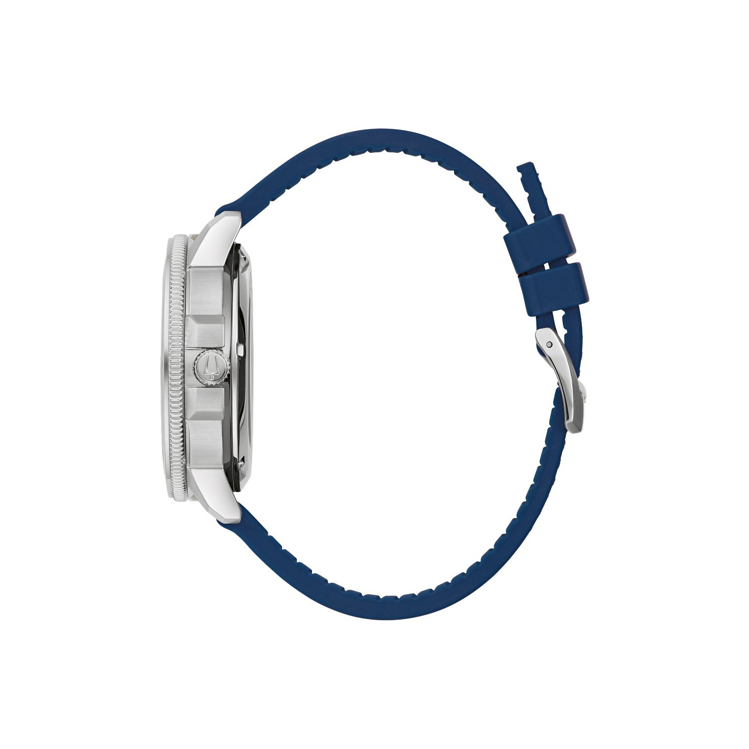 Bulova Mens Marine Star Automatic Watch 45mm Silver-Tone Stainless Steel Case Blue Leather and Silicone Strap with Blue Dial