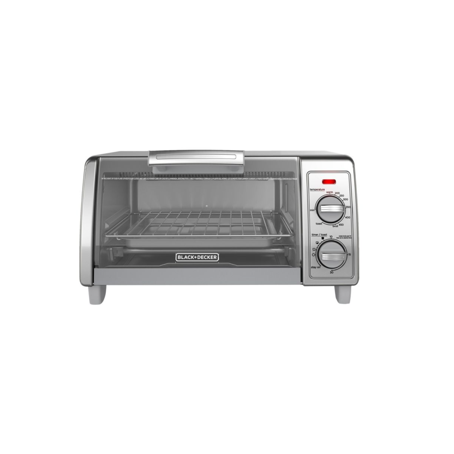 BLACK+DECKER 4 Slice Toaster Oven - Silver - TO1700S