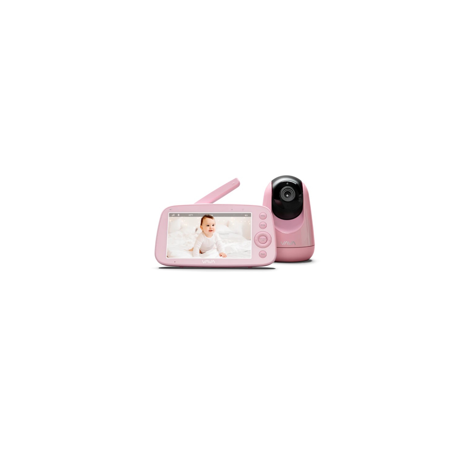 VAVA Video Baby Monitor with 720P Handheld Screen and 2-Way Audio, Infrared Night Vision - Pink