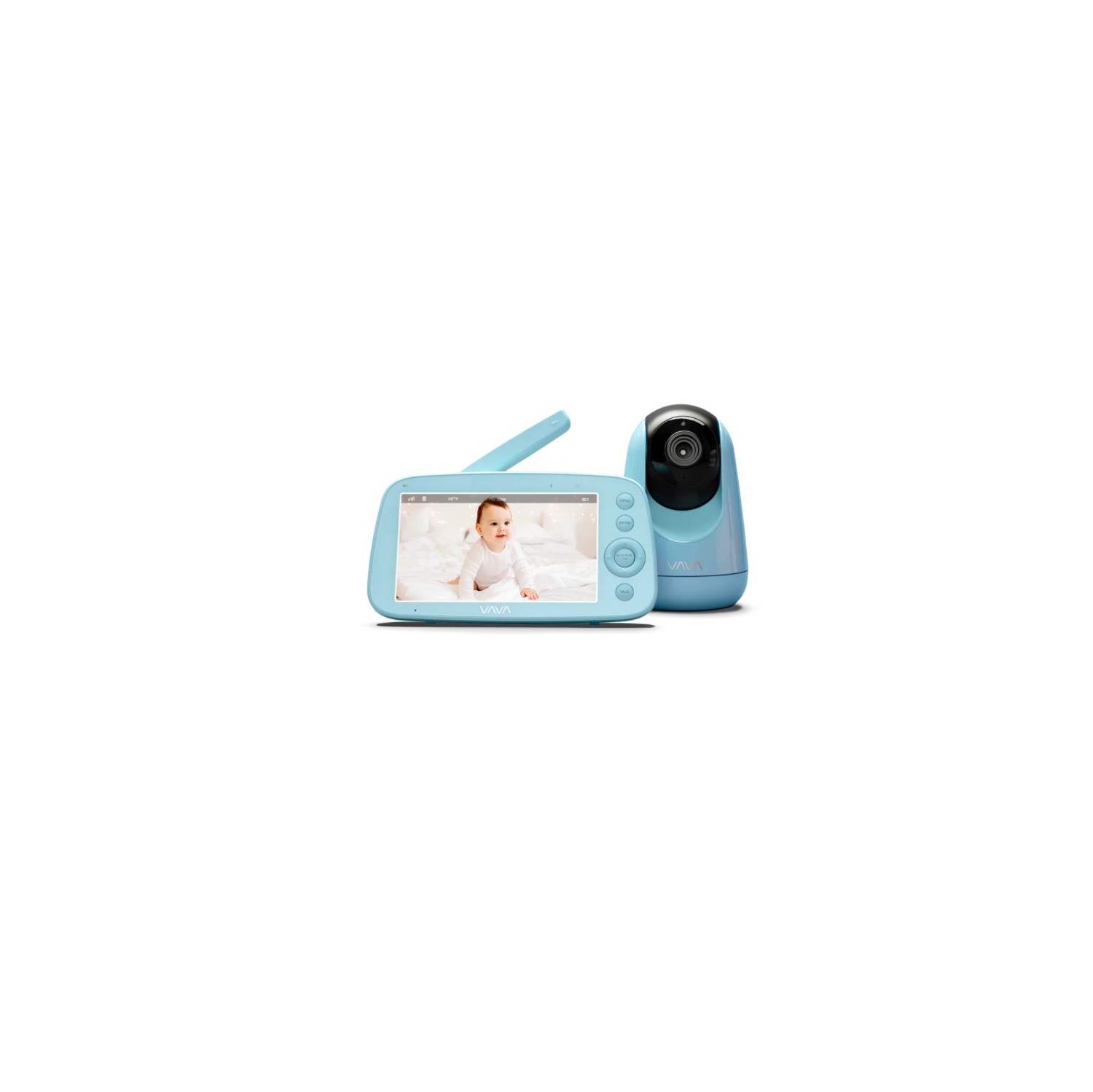 VAVA Video Baby Monitor with 720P Handheld Screen and 2-Way Audio, Infrared Night Vision - Blue