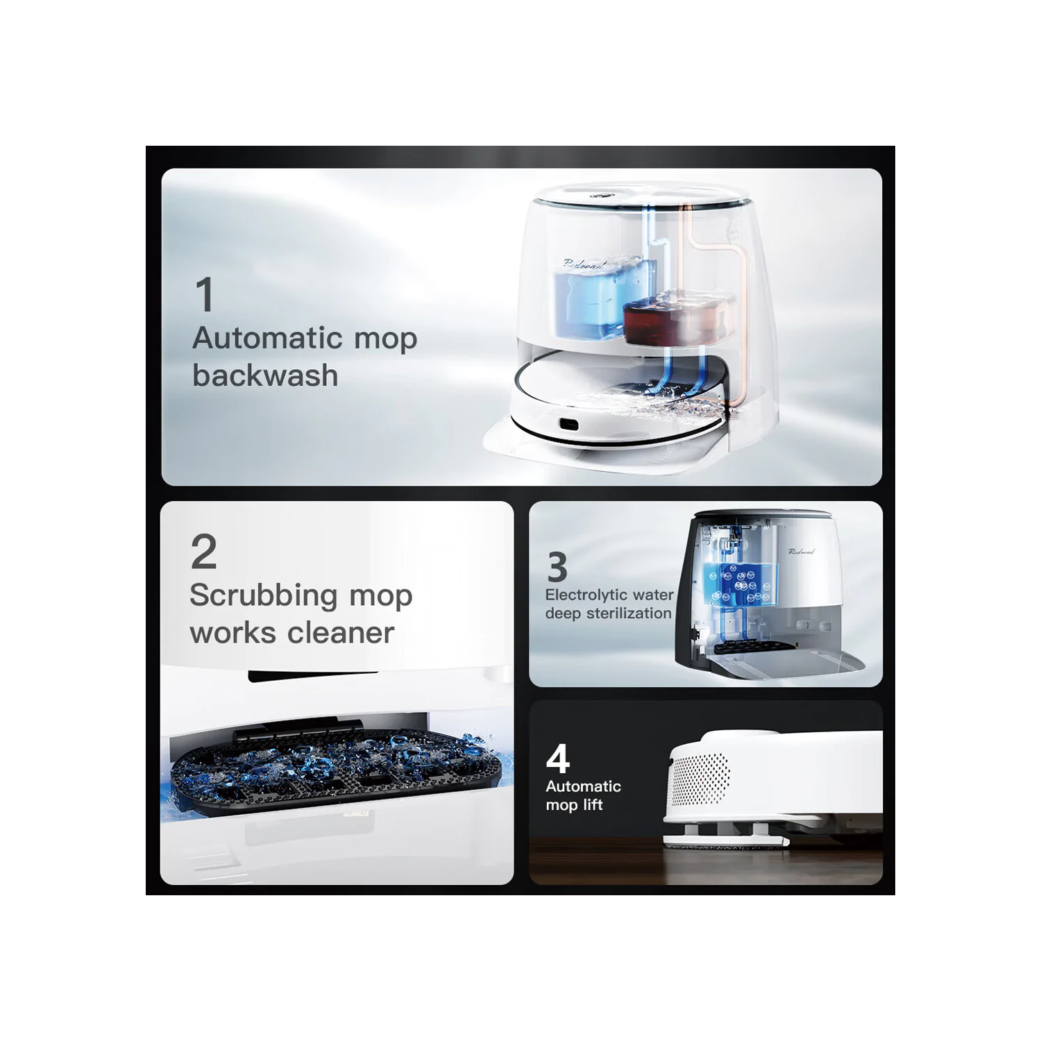 Redroad 5-in-1 Robot Vacuum and Mop with Auto-Self Cleaning Station, G10