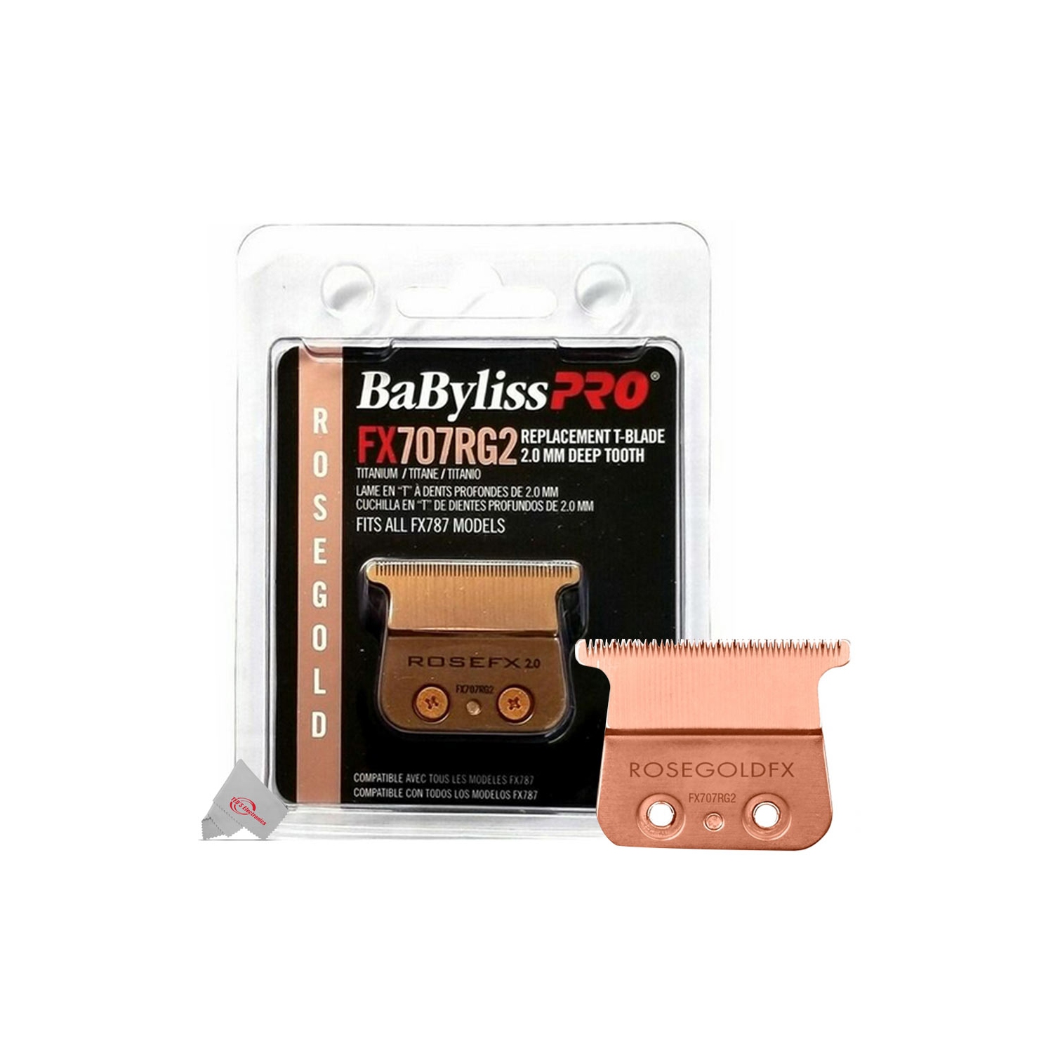Babyliss Pro Rose Gold FX707RG2 Replacement Deep Tooth T-Blade 2.0MM - International Model