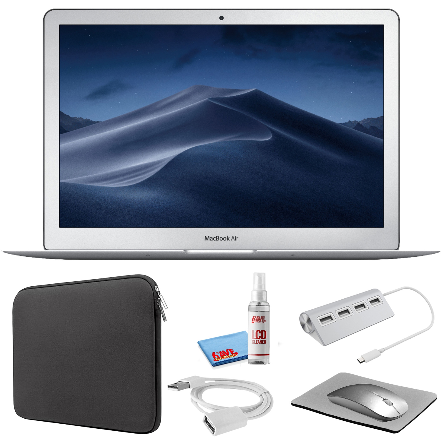 Refurbished (Good) - Apple MacBook Air 13" (i5 1.8GHz, 128GB SSD, 2017) - Silver + Bundle Kit