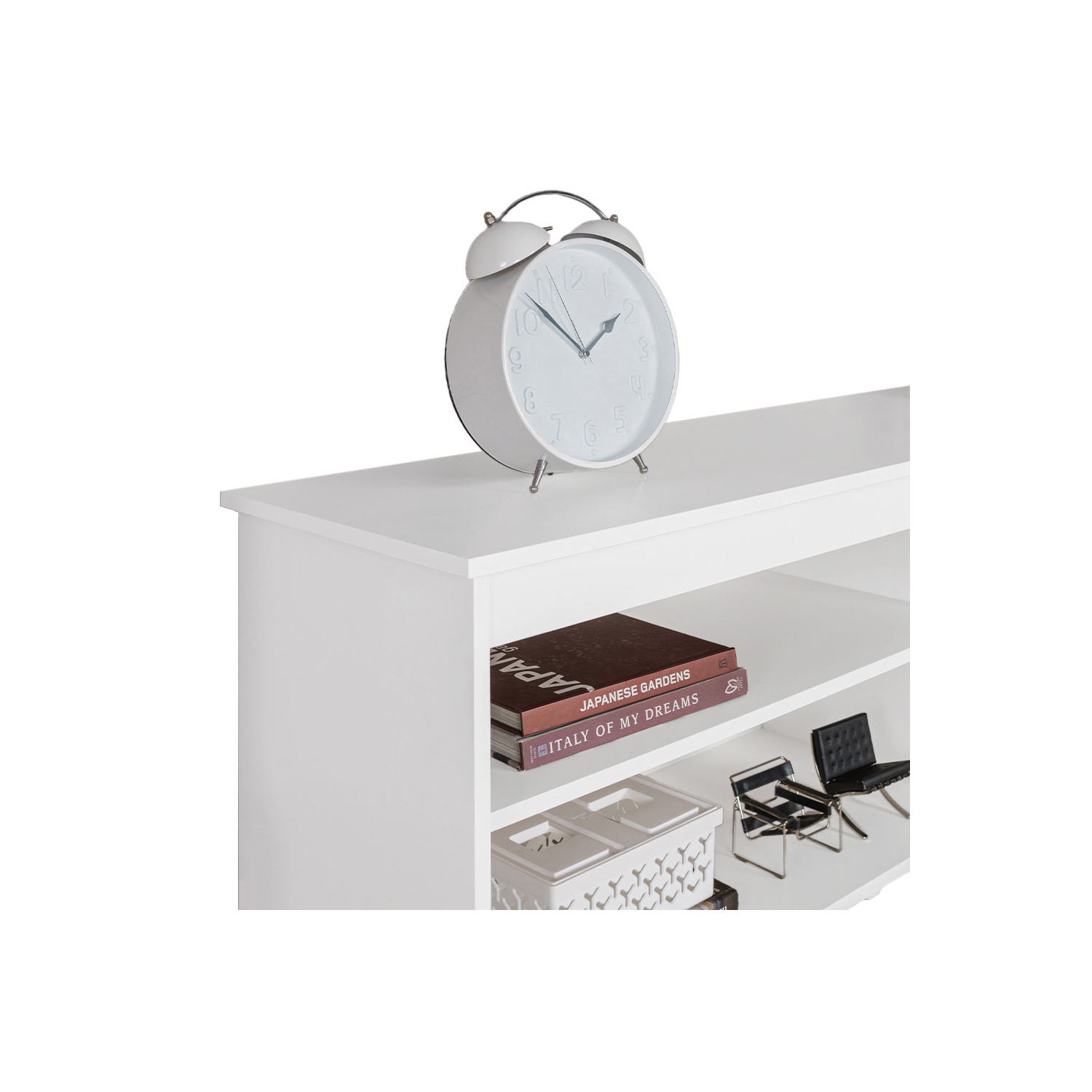 Meuble de divertissement Madesa pour téléviseur avec 4 tablettes et système d'organisation des câbles pour console multimédia de jeu de 55, 65 po -