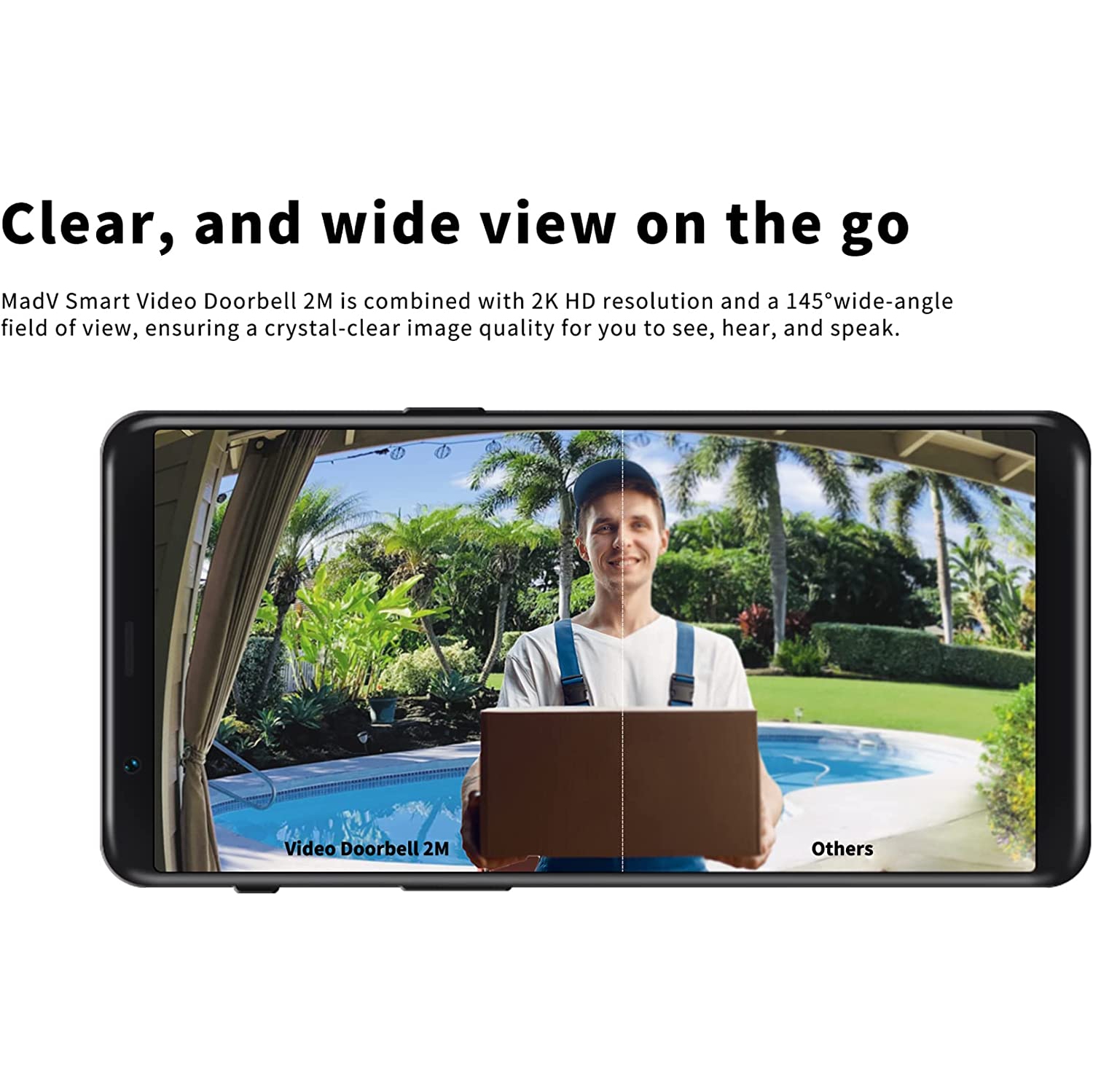 Sonnette vidéo intelligente 2K 2 m de MADV