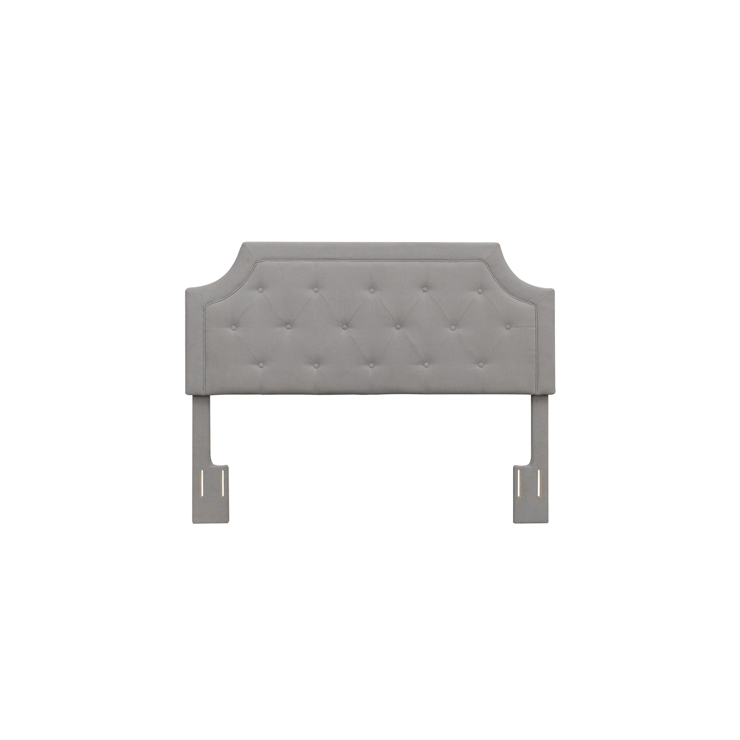 Alta Gray Microfiber Upholstered Diamond Tufted Queen Headboard