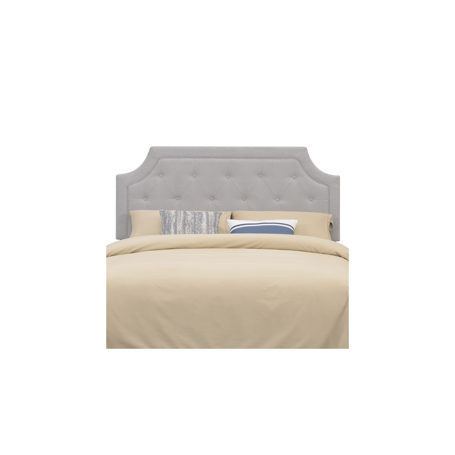 Alta Gray Microfiber Upholstered Diamond Tufted Queen Headboard