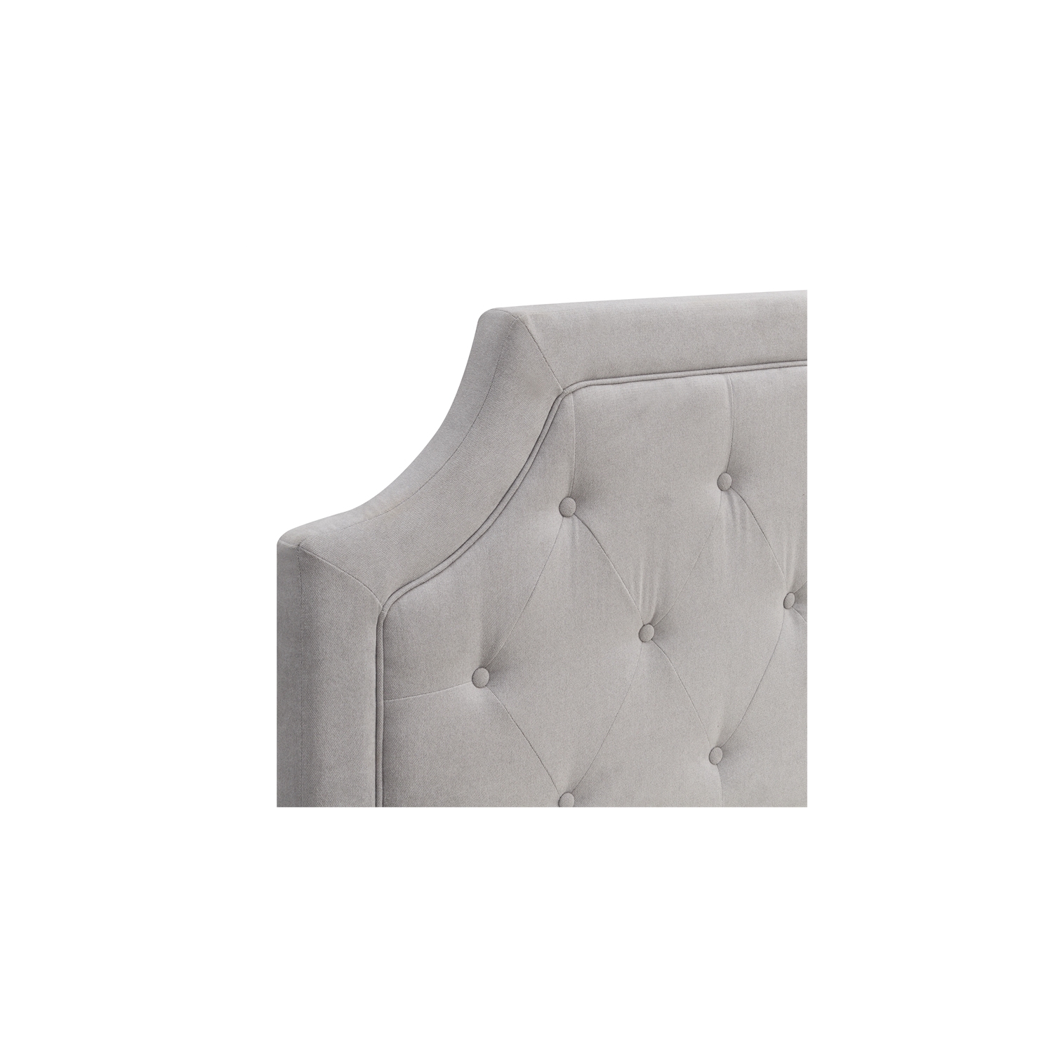 Alta Gray Microfiber Upholstered Diamond Tufted Queen Headboard