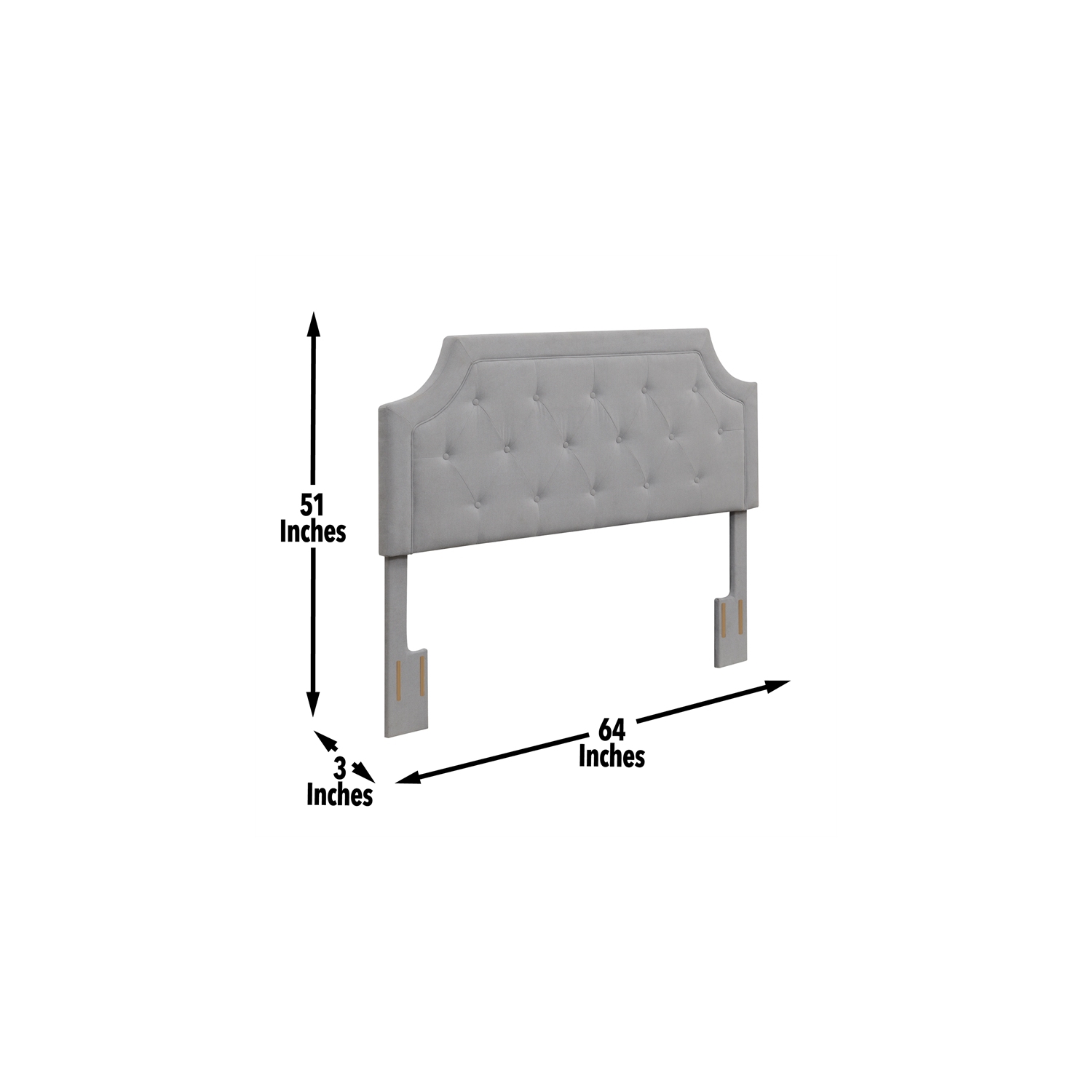 Alta Gray Microfiber Upholstered Diamond Tufted Queen Headboard