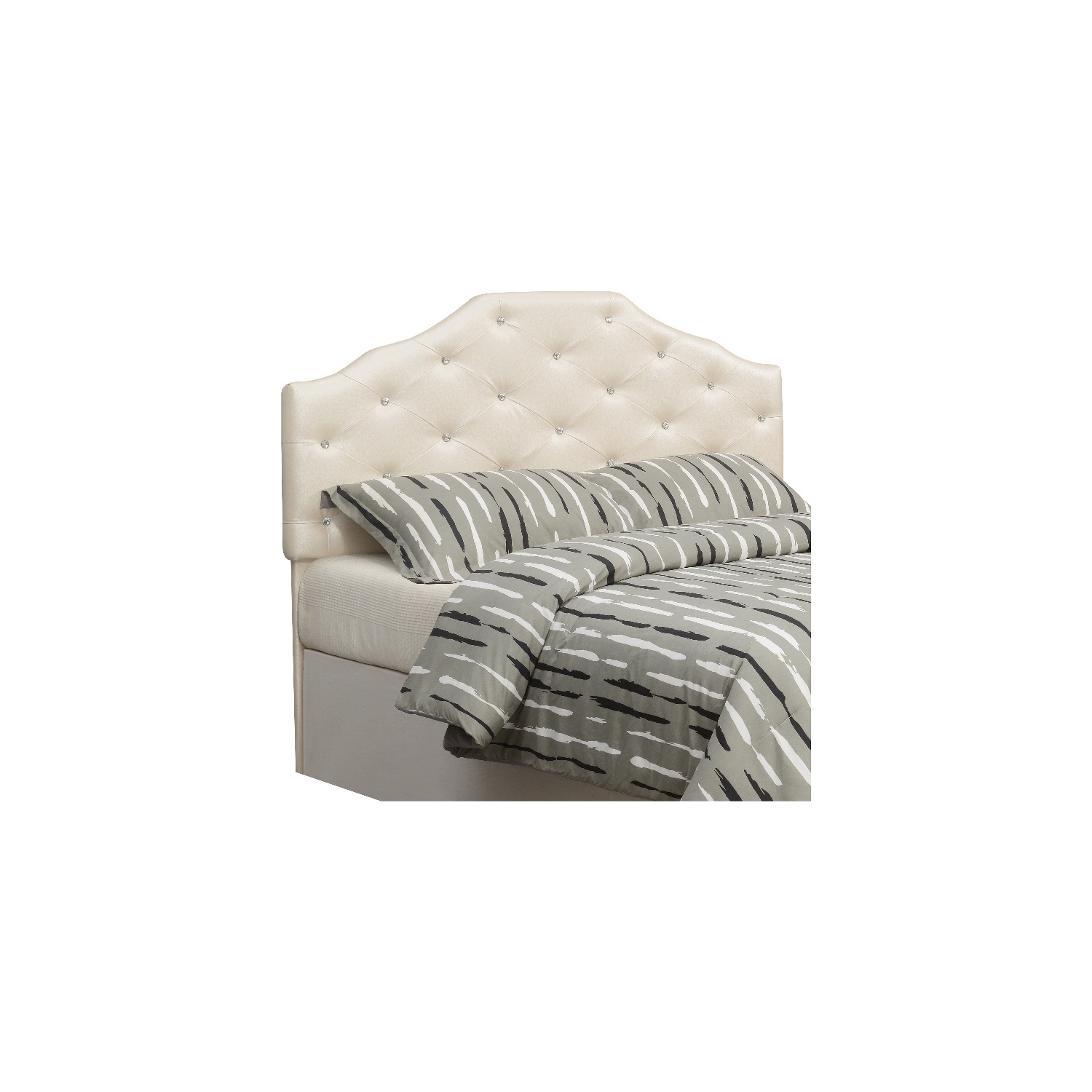 Tête de lit rembourrée en similicuir Dawson Pearl pour grand lit