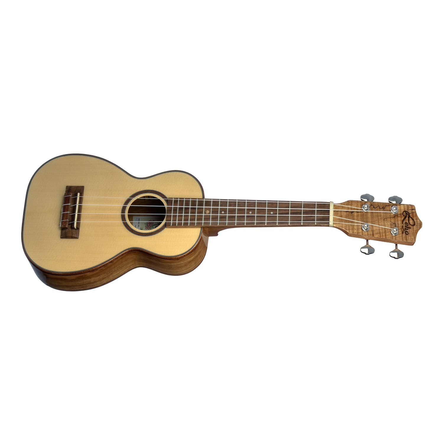 Leho Soprano Ukulele - Solid Spruce Top, Spalted Maple Back & Sides