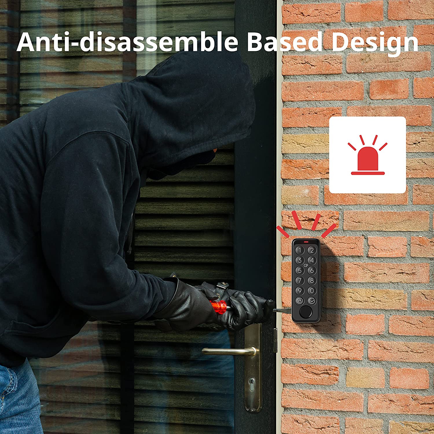 SwitchBot Keypad Touch for SwitchBot Lock | Fingerprint Keyless Home Entry, IP65 Waterproof, Supports Virtual Passwords for Home Security