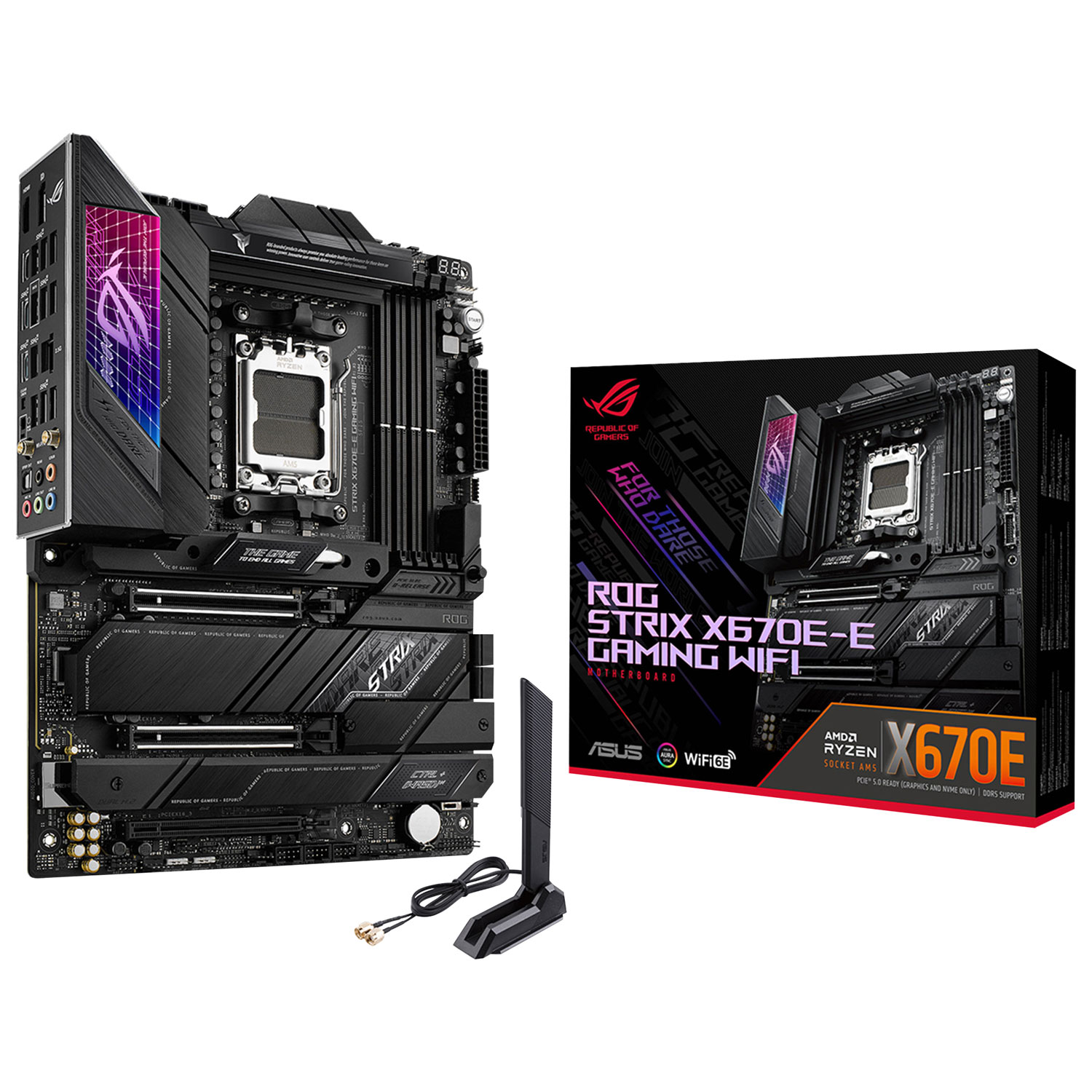 Asus ROG Strix X670E-E Gaming Wi-Fi 6E AM5 DDR5 Motherboard for AMD Ryzen 7000 Series CPUs