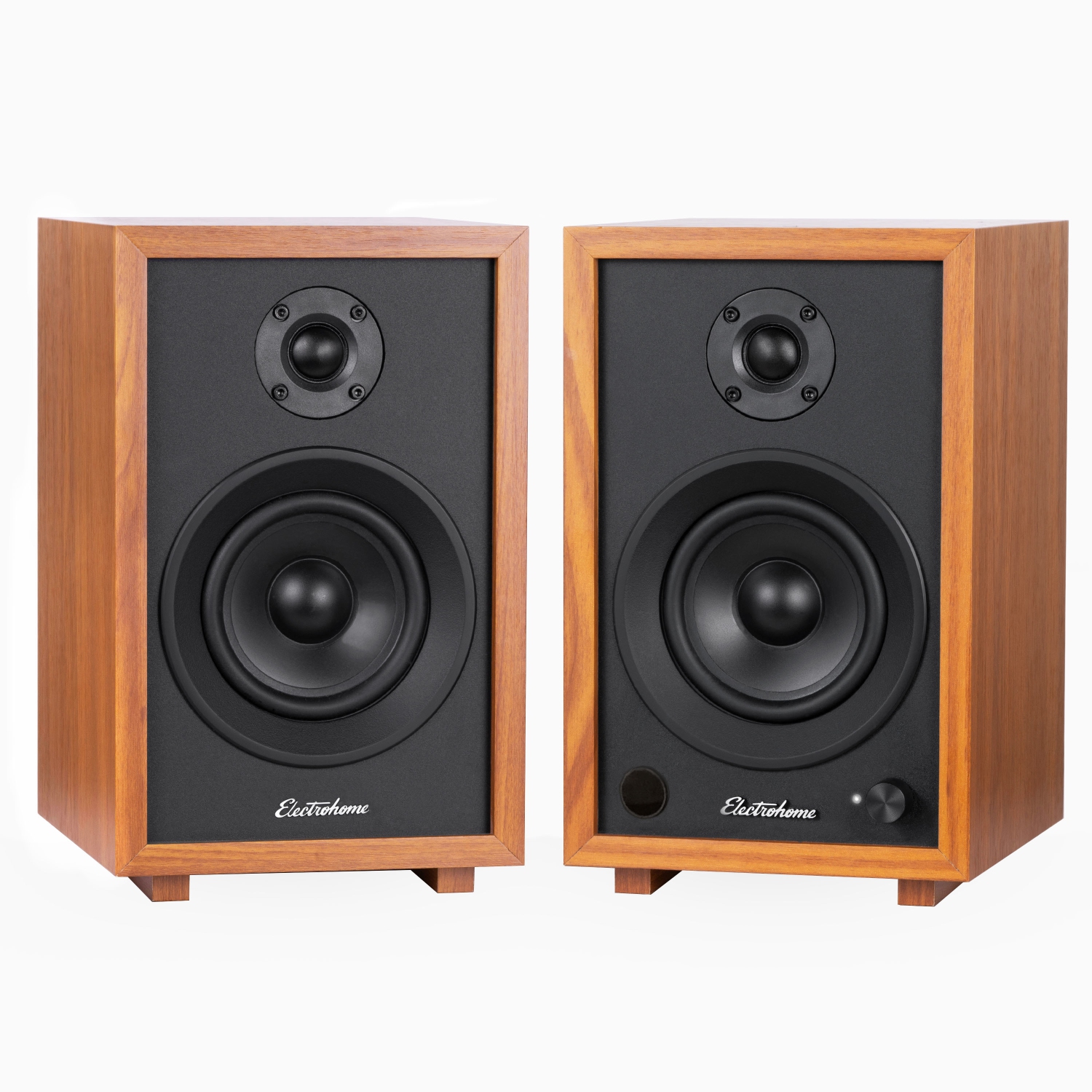 Electrohome McKinley 2.0 Stereo Powered Bookshelf Speakers with Built-in Amplifier, 4" Drivers, Bluetooth 5, RCA/Aux