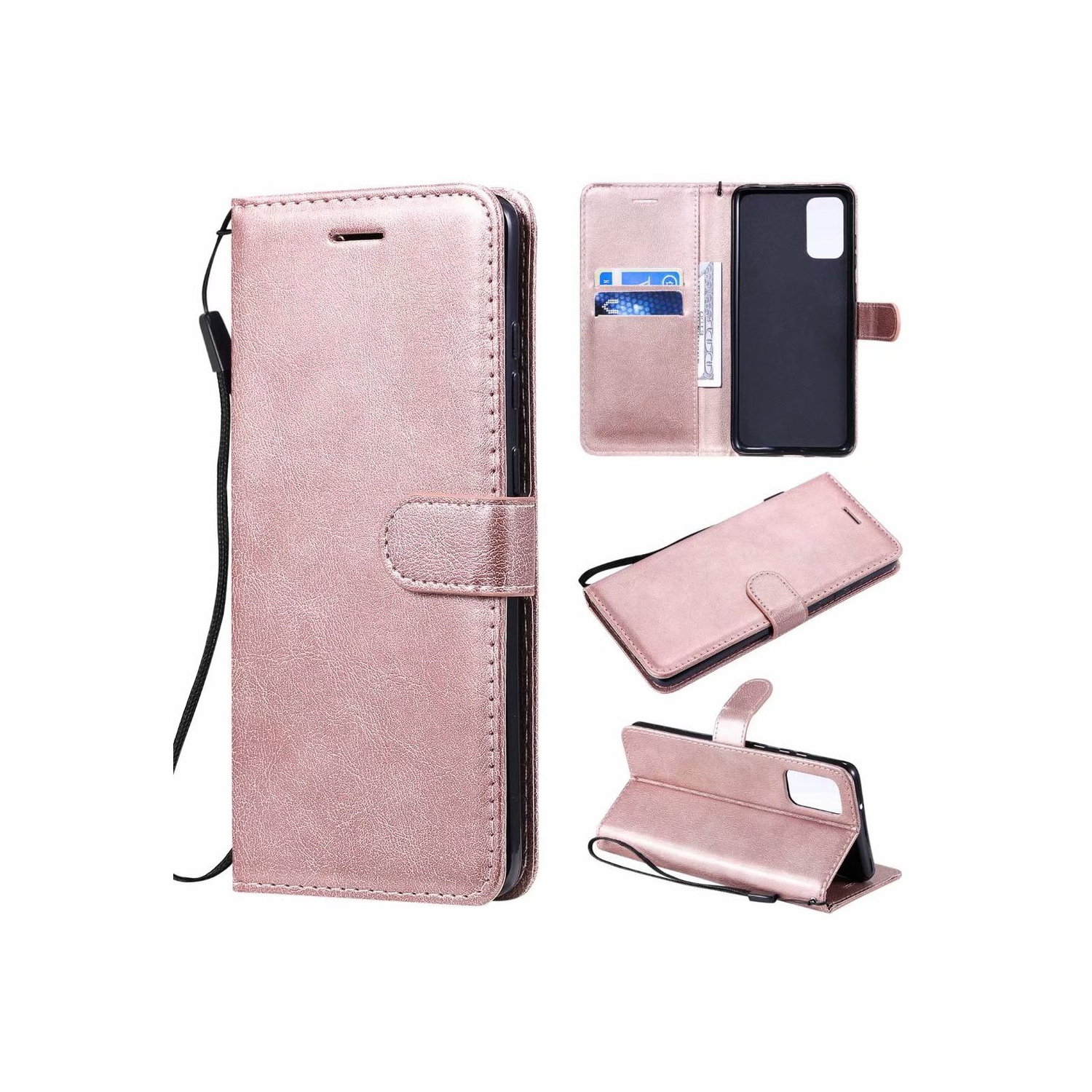 [CS] Samsung Galaxy A32 4G 6.4" Case, Magnetic Leather Folio Wallet Flip Case Cover with Card Slot, Rose Gold