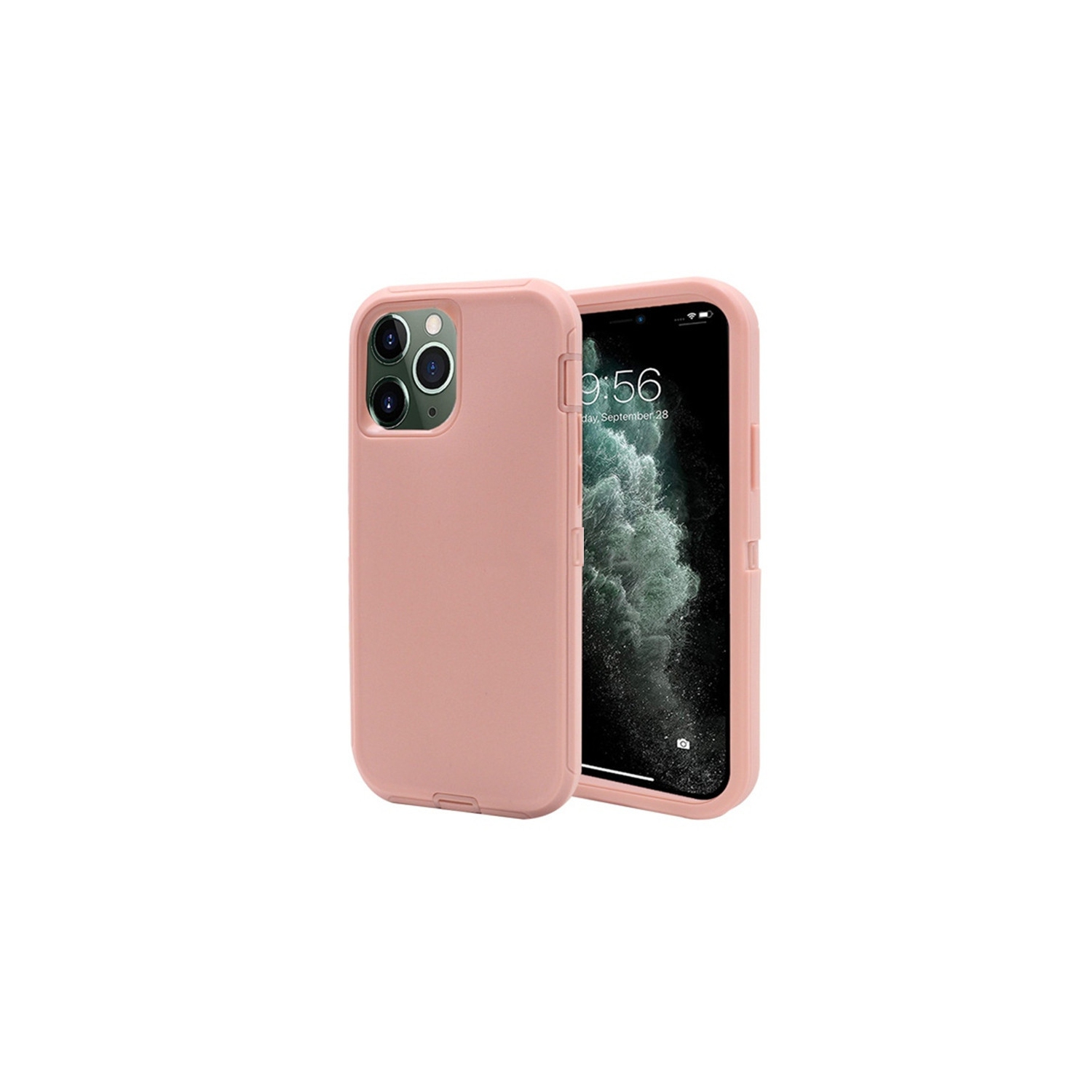 【CSmart】 Triple 3 Layers Shockproof Heavy Duty Defender Hard Case for iPhone 14 Pro Max, Rose Gold