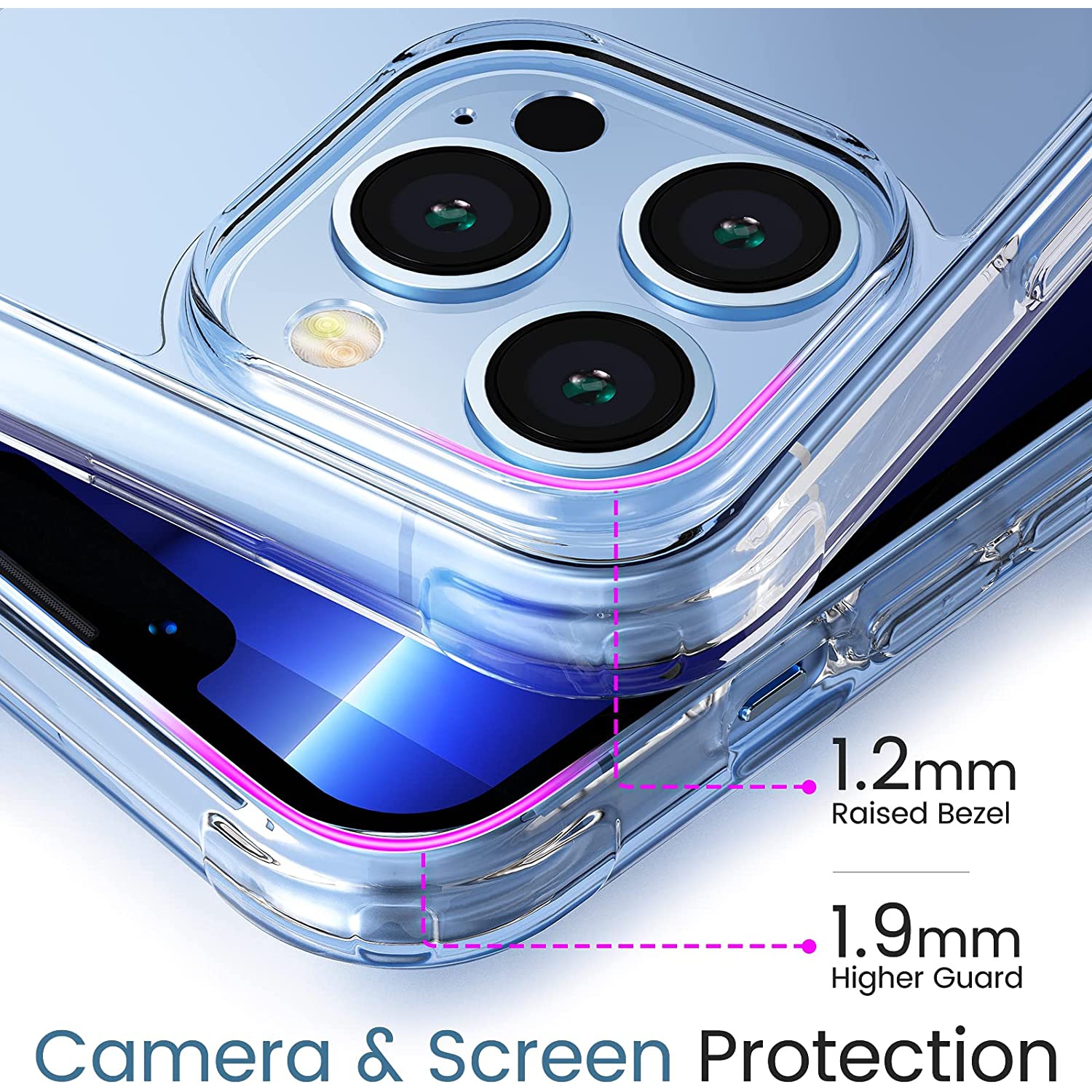 【CSmart】 Étui Coque arrière souple en gelée de silicone TPU mince pour iPhone 14 Pro, Clair