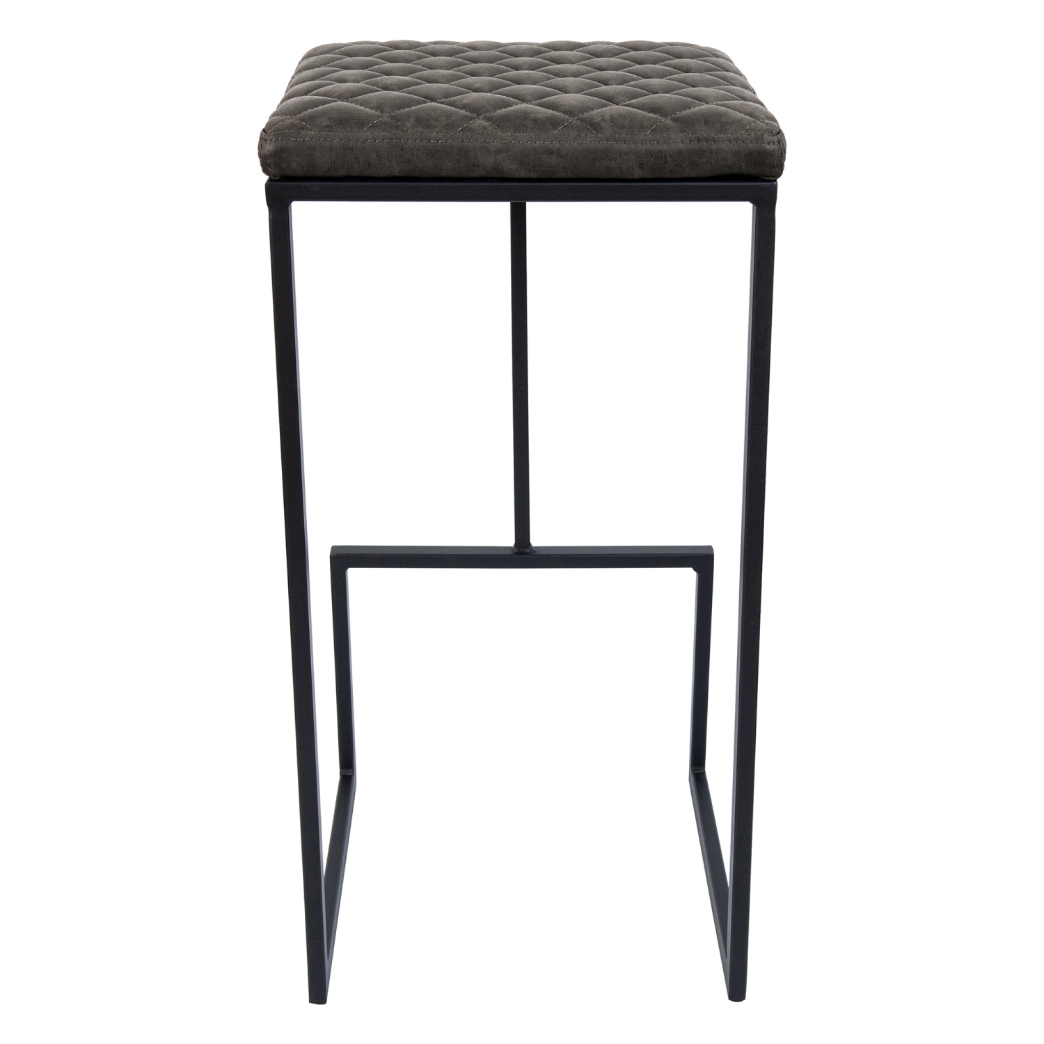 Quincy Quilted Stitched Leather Bar Stools With Metal Frame
