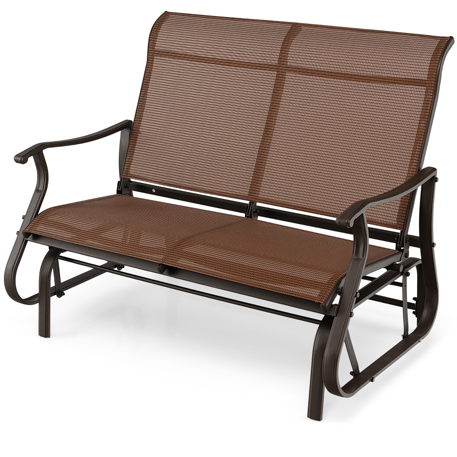 Gymax 2-Person Outdoor Glider Chair Patio Rocking Lounge Chair w/ Breathable Fabric