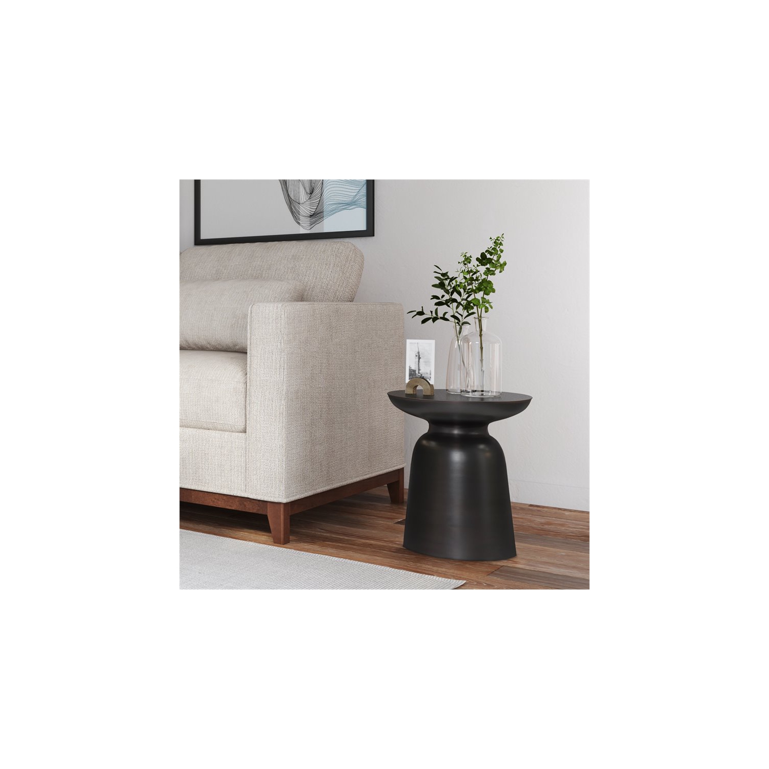 Simpli Home Toby Modern Industrial 17 " Metal Accent Side Table Antique Copper