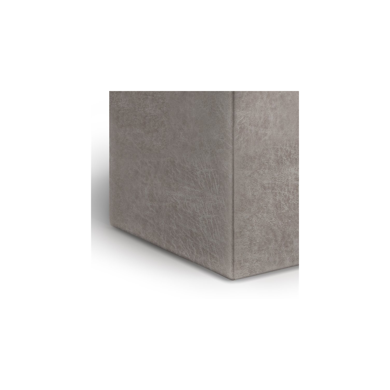 Pouf de rangement cubique de 17 po avec plateau en similicuir gris Rockwood de Simpli Home