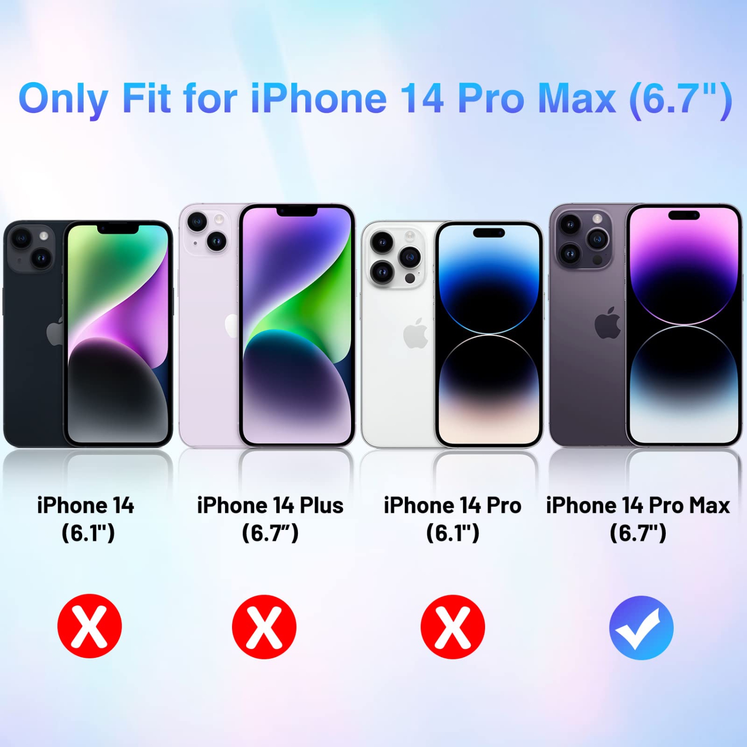 HLD TQLGY Tempered Glass Screen Protector for iPhone 14 Pro Max with Camera Lens Protection