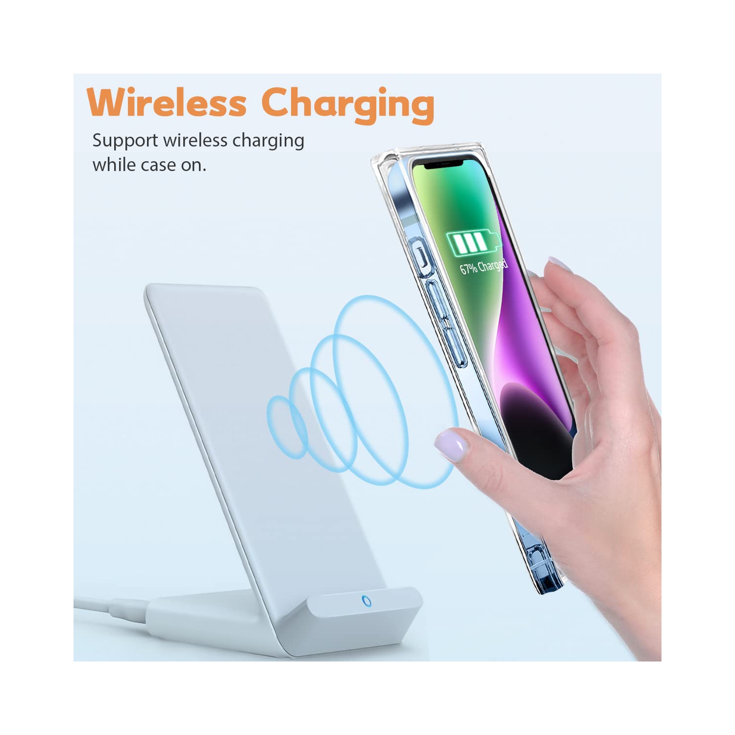 iDLike Square Case for iPhone 14 Plus, Clear Phone Case with Reinforced Square Shape Corners, Soft TPU Protective Shockproof