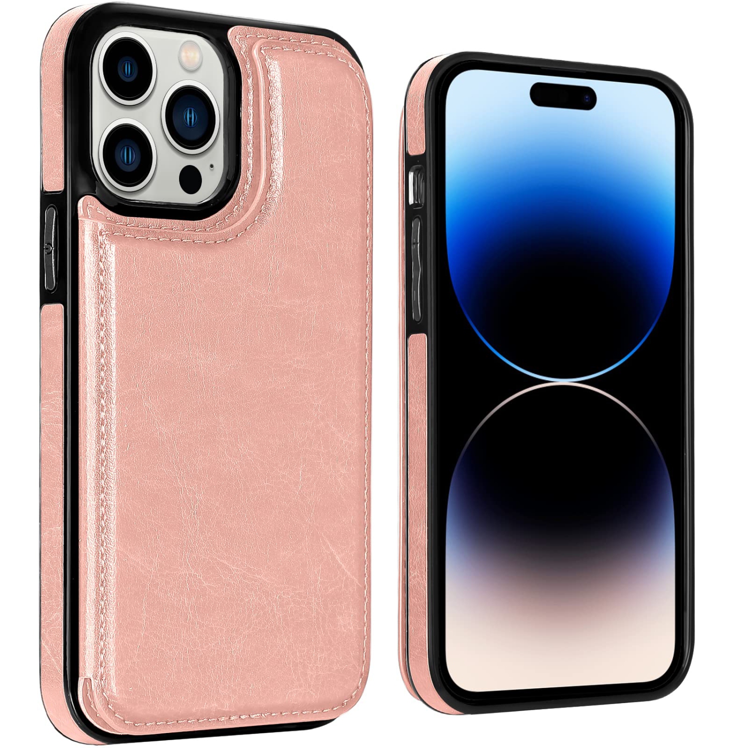 Aoksow Designed for iPhone 14 Pro Max Wallet Case, Soft PU Leather Card Case with Kickstand Slim Protective Cover for iPhone